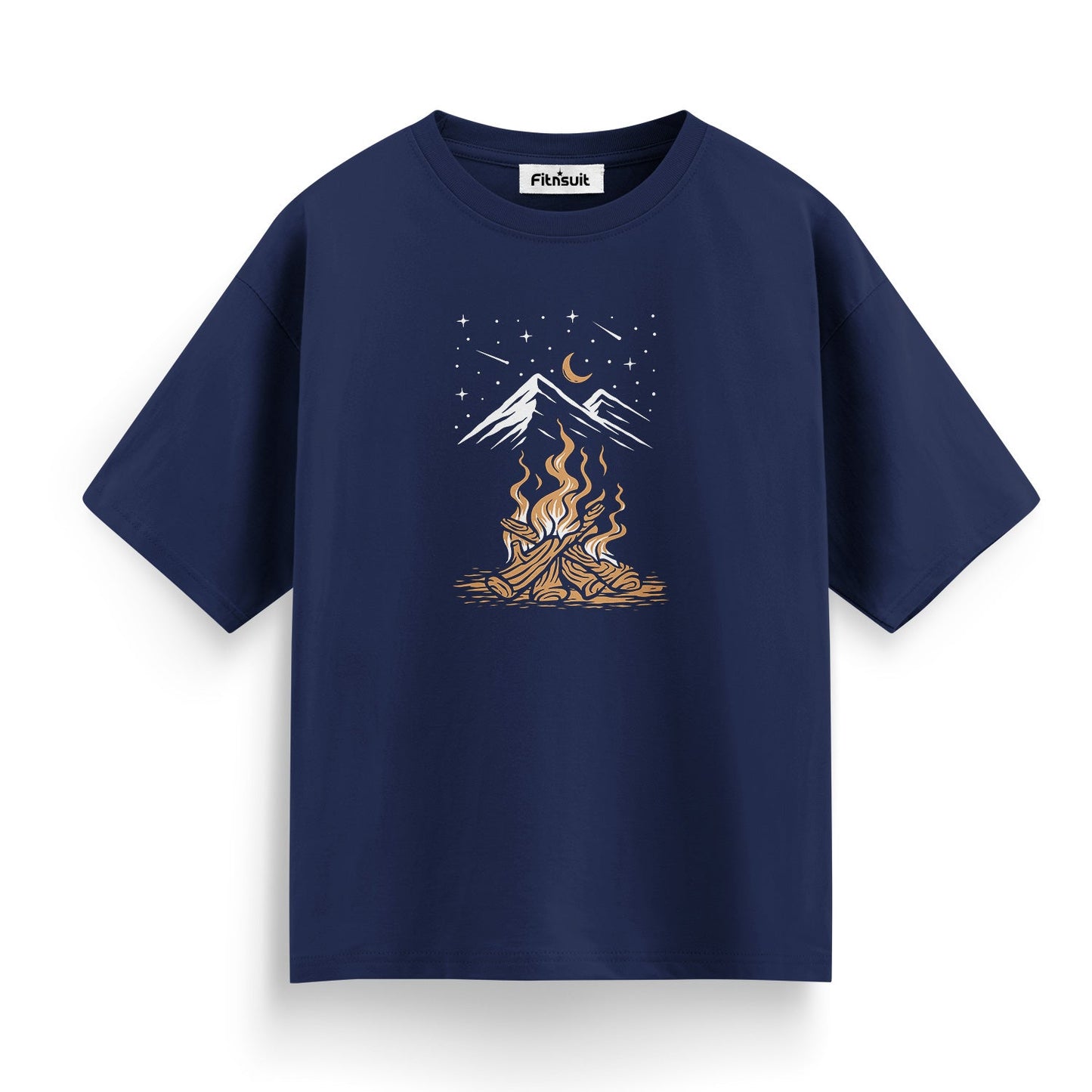 Campfire with Mountain and Stars T shirt for everyone