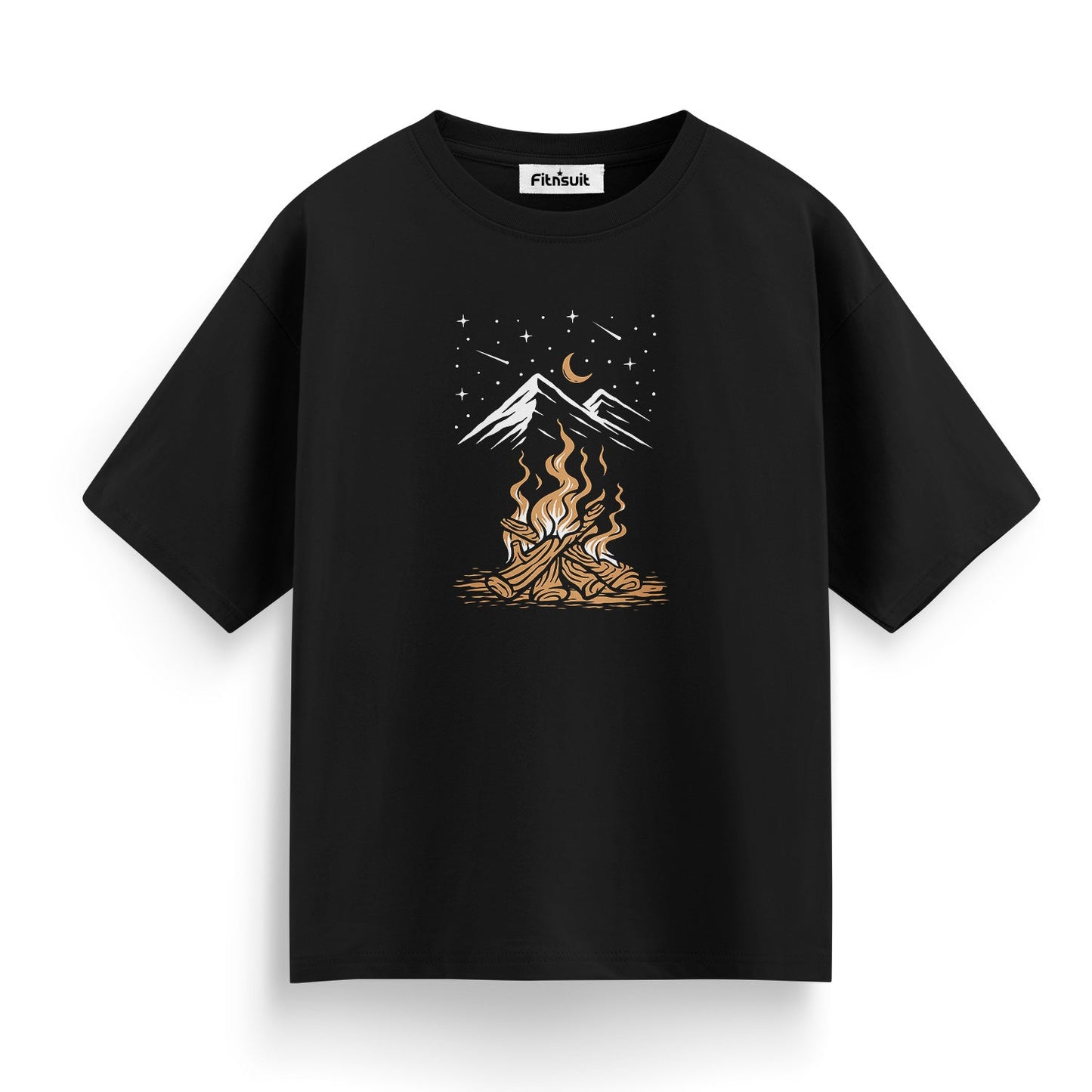 Campfire with Mountain and Stars T shirt for everyone