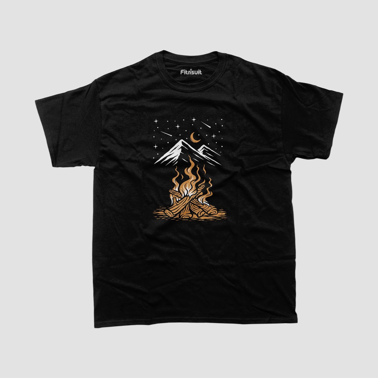 Campfire with Mountain and Stars T shirt for everyone