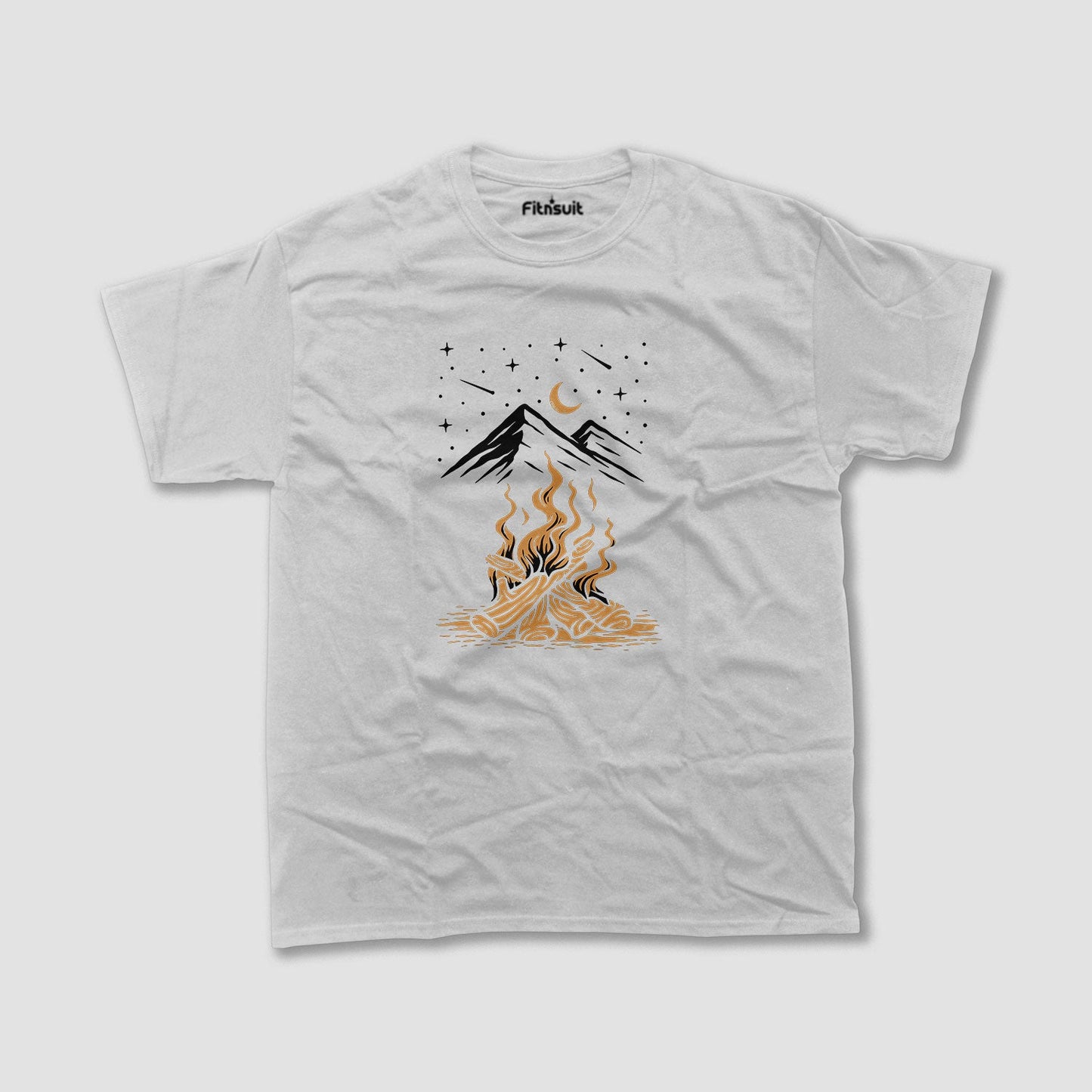 Campfire with Mountain and Stars T shirt for everyone