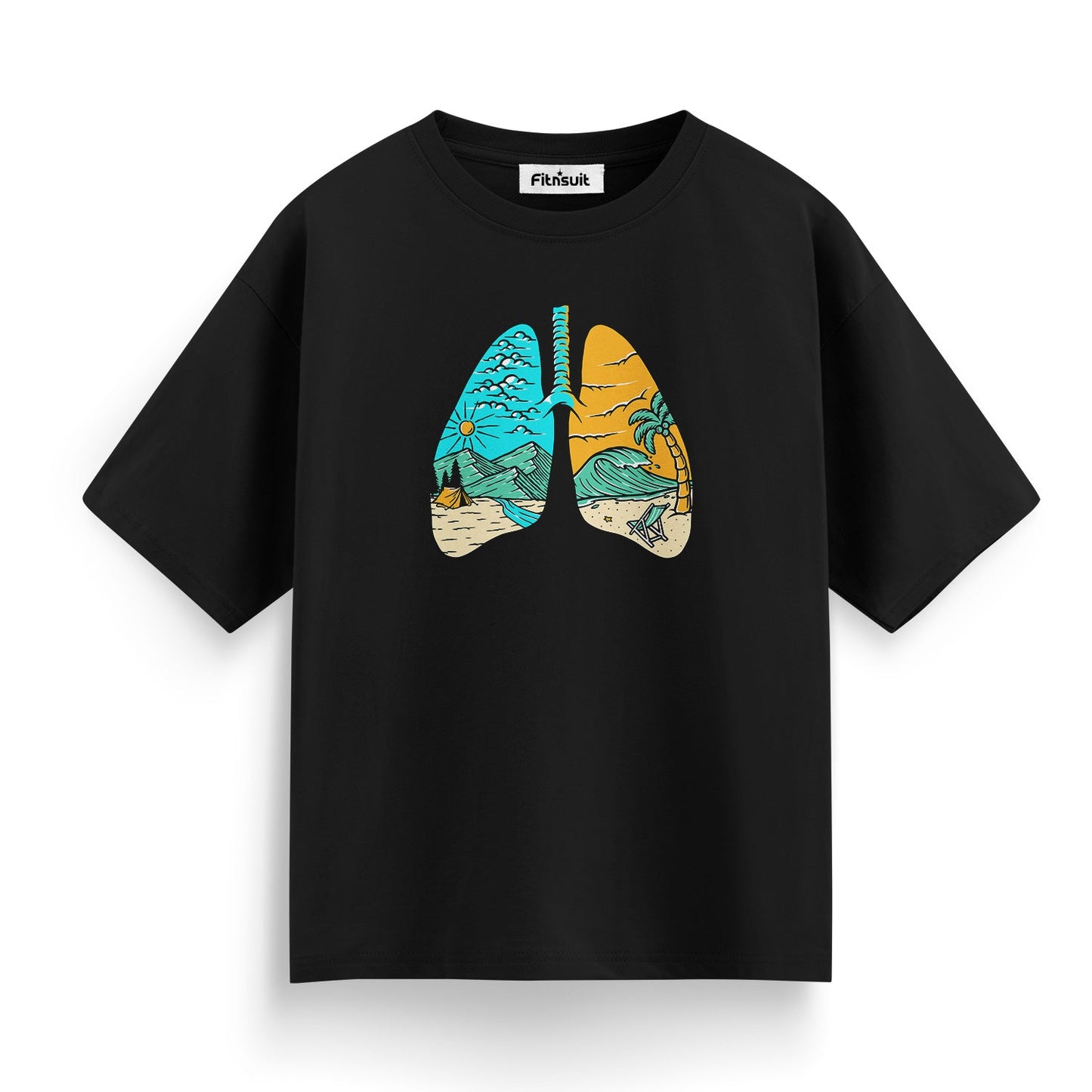 Lungs with Tree and Nature Path T shirt for everyone