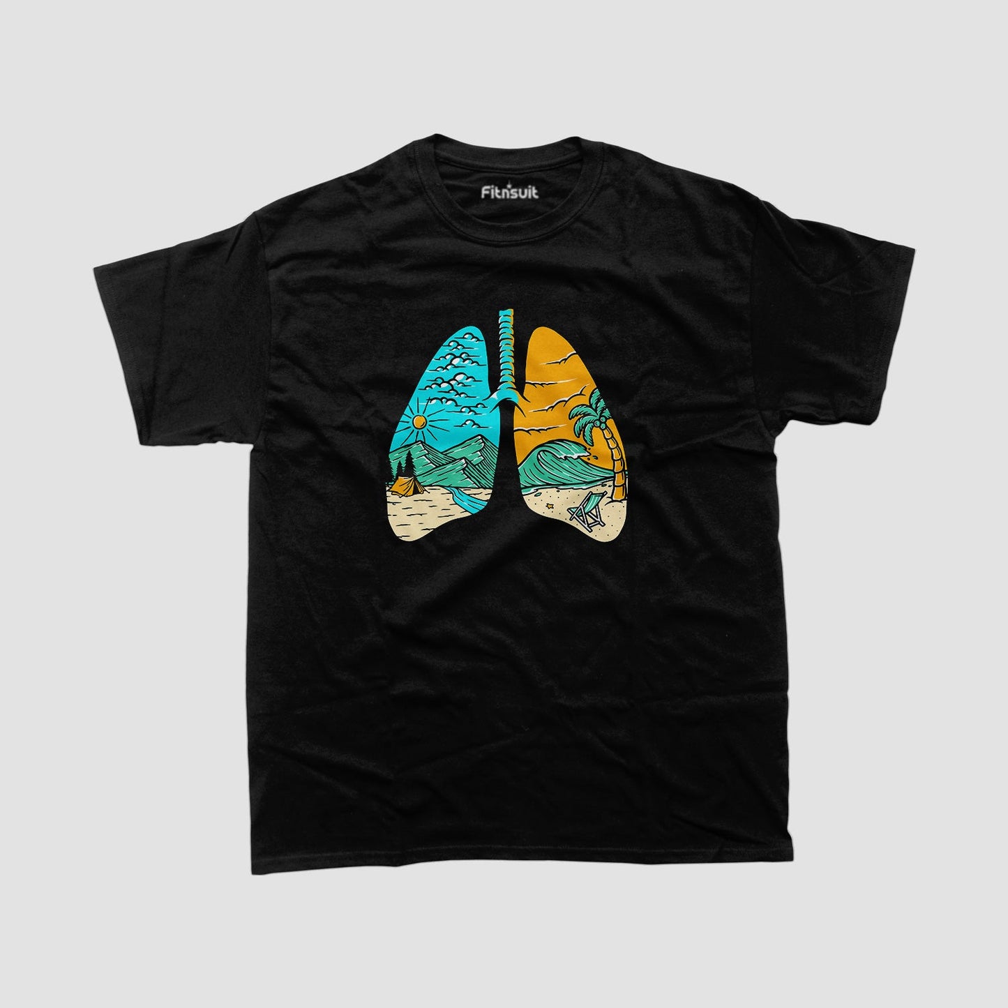 Lungs with Tree and Nature Path T shirt for everyone