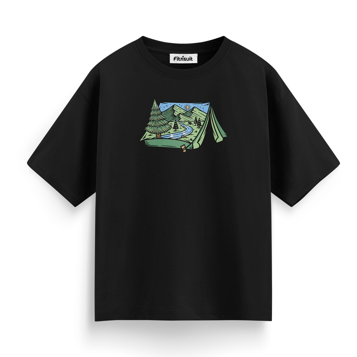Tent in Night Forest Scene T shirt for everyone