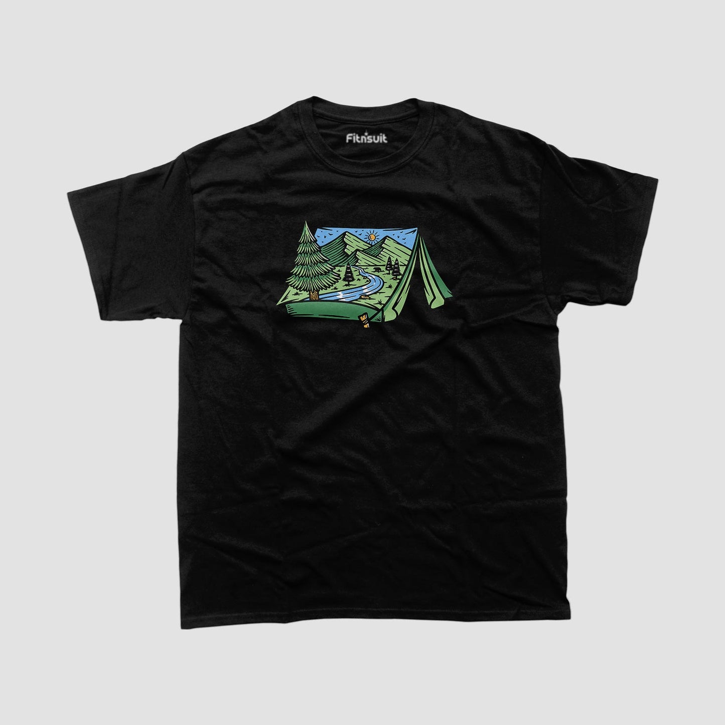 Tent in Night Forest Scene T shirt for everyone