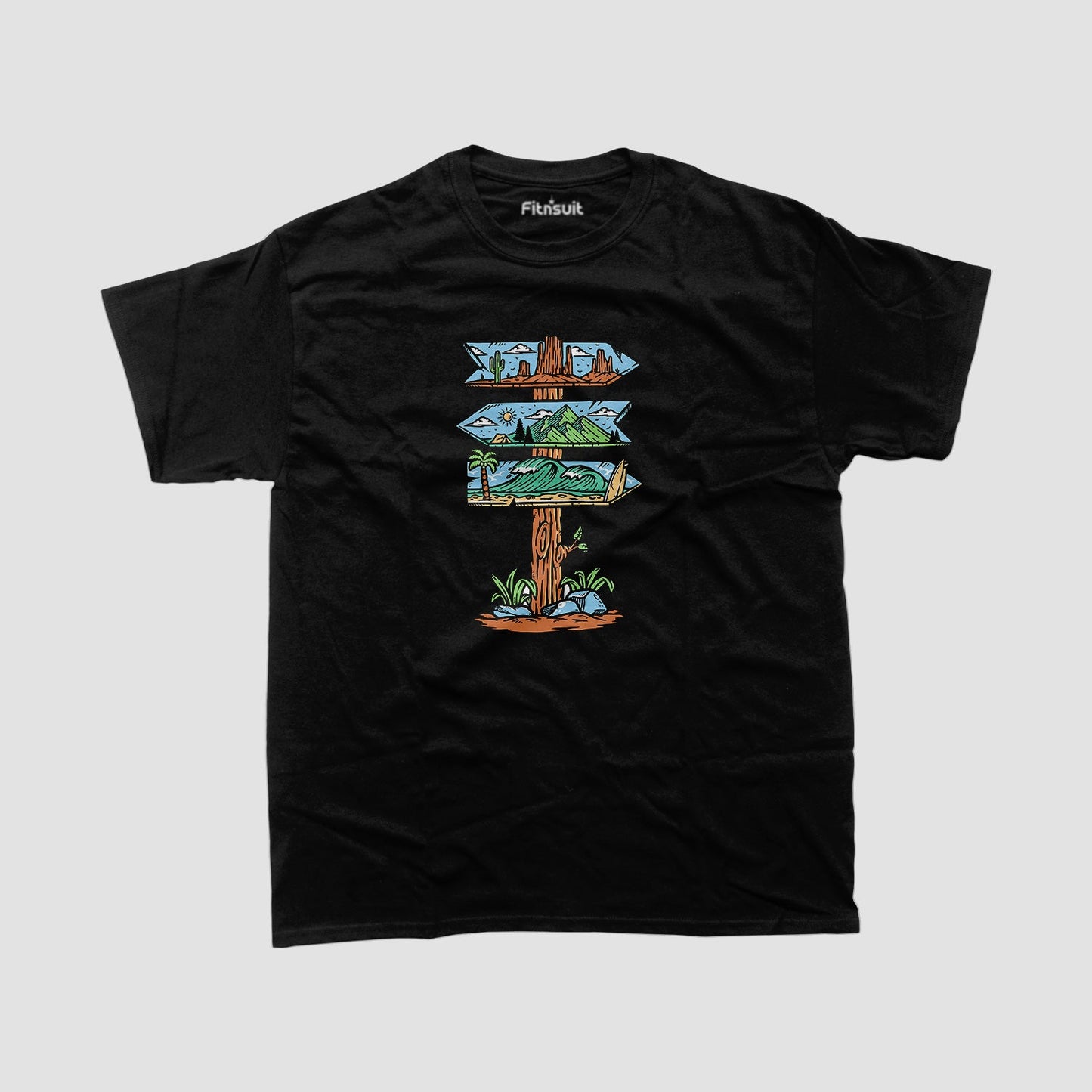 Directional Signpost Outdoor Adventure T shirt for everyone