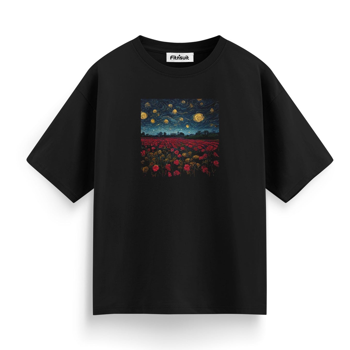 Starry Night over Tulip Field T shirt for everyone