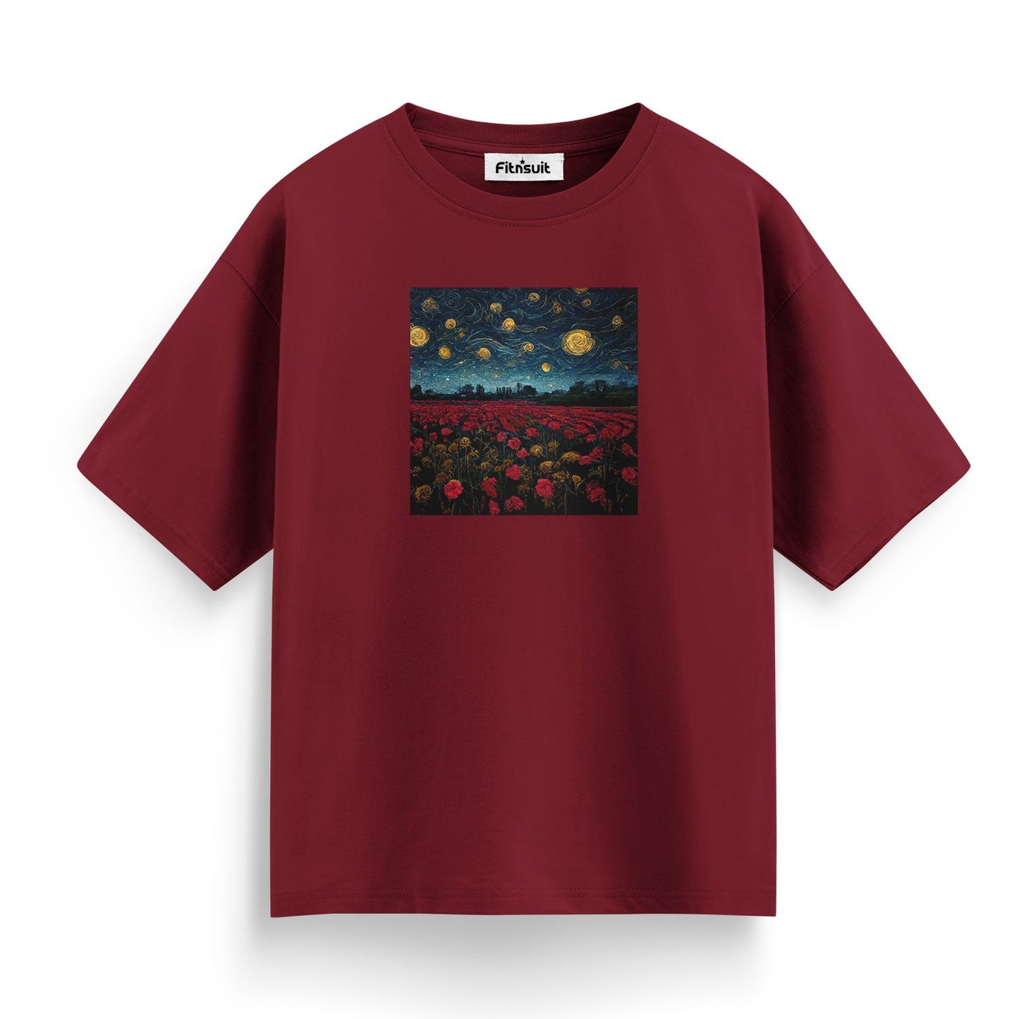 Starry Night over Tulip Field T shirt for everyone