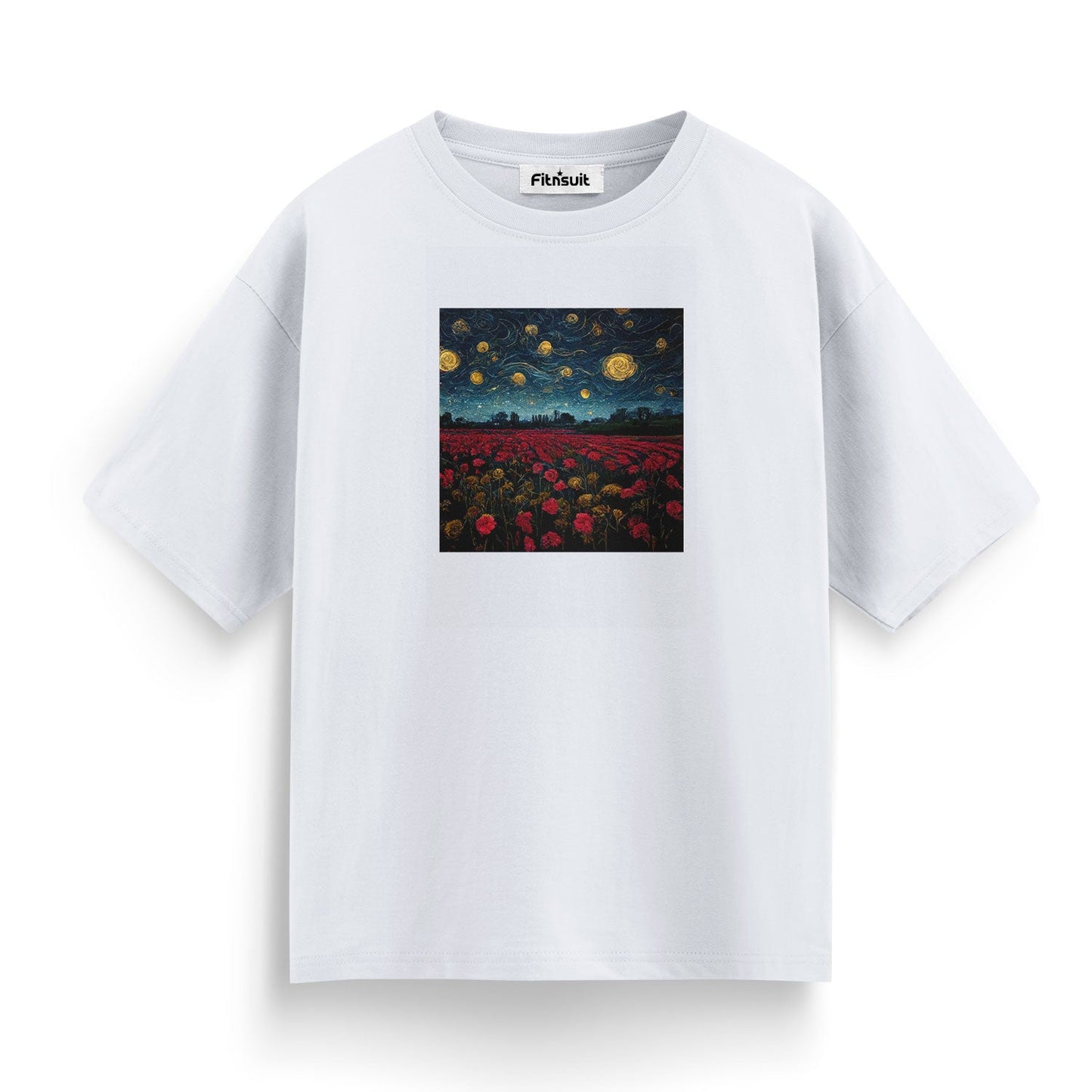 Starry Night over Tulip Field T shirt for everyone