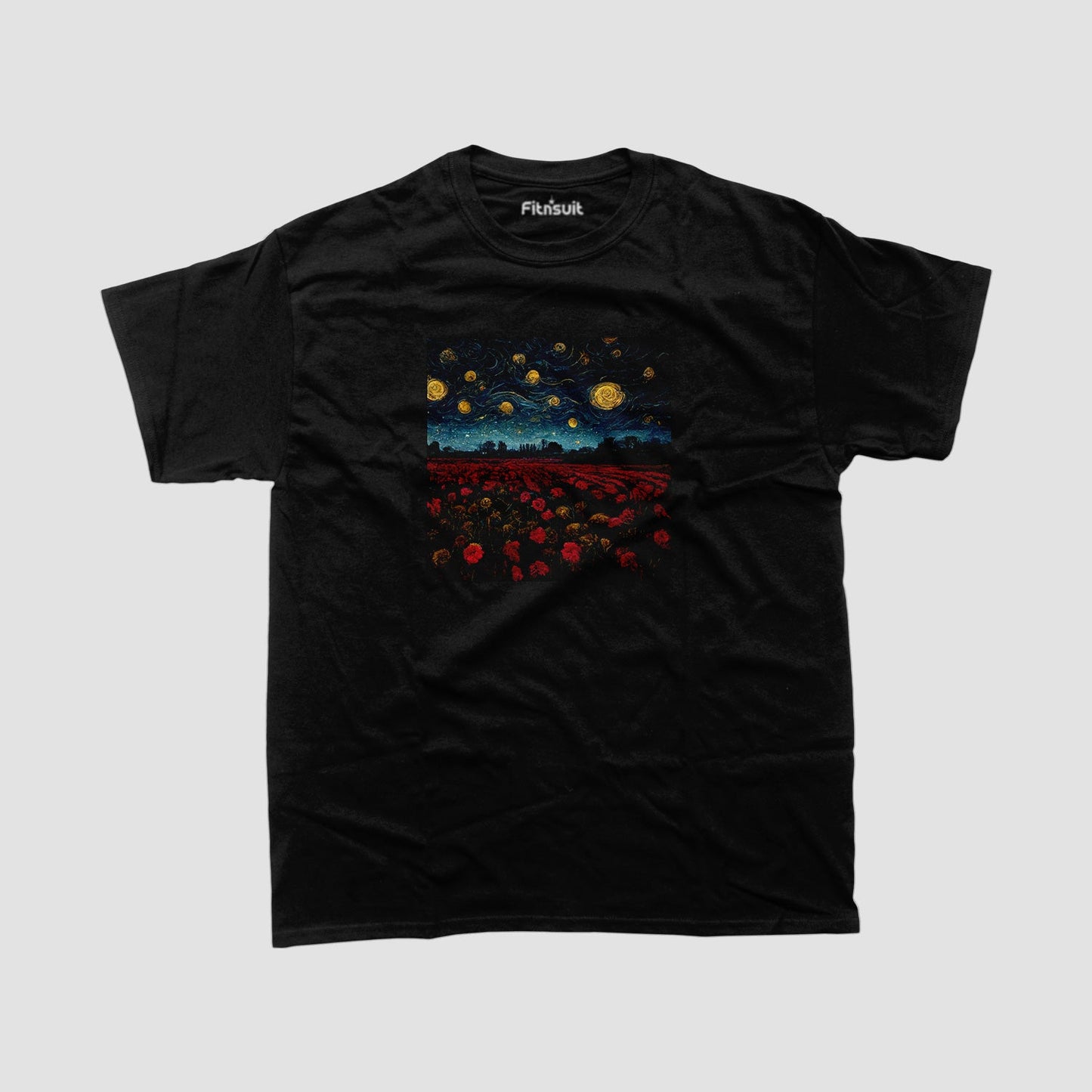 Starry Night over Tulip Field T shirt for everyone
