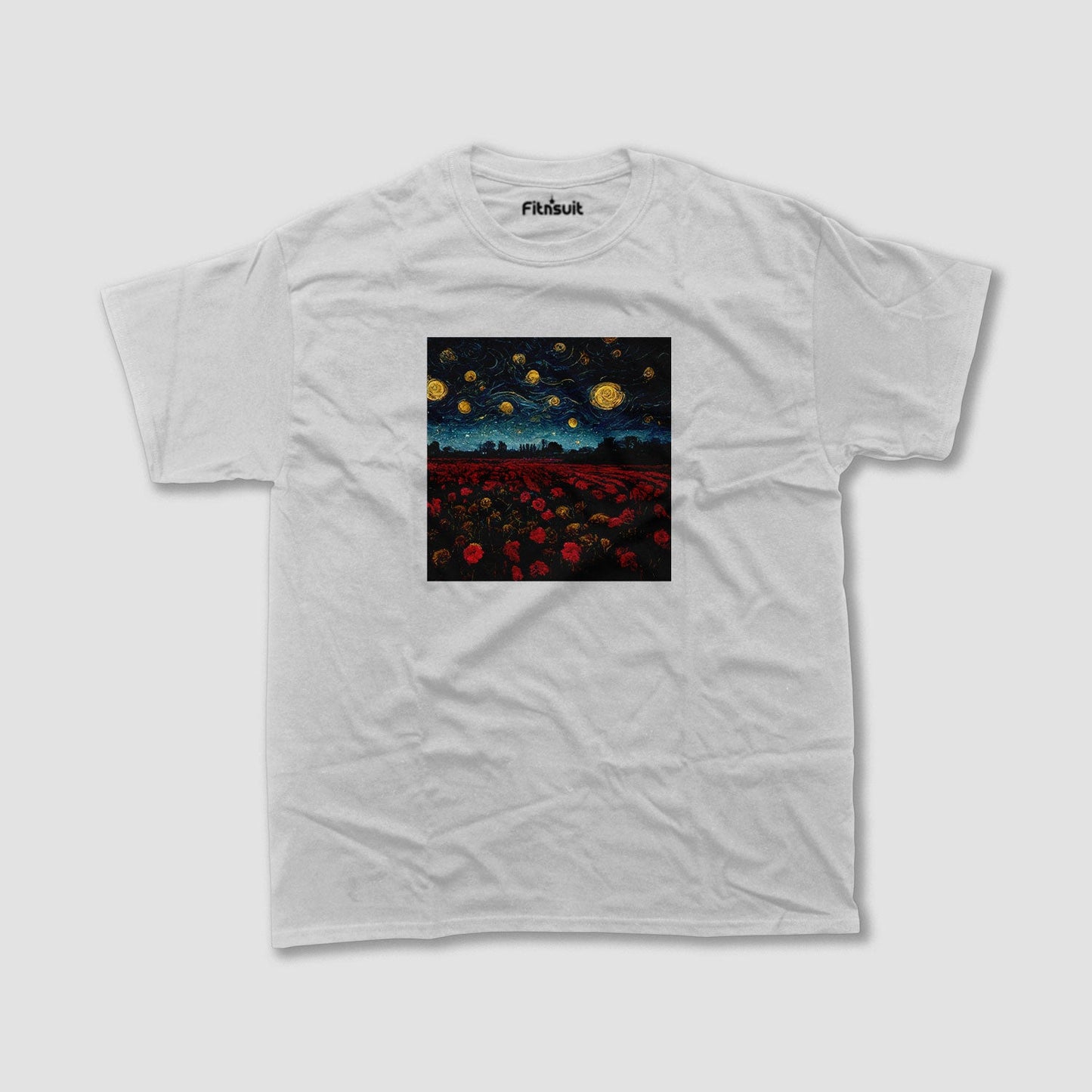 Starry Night over Tulip Field T shirt for everyone