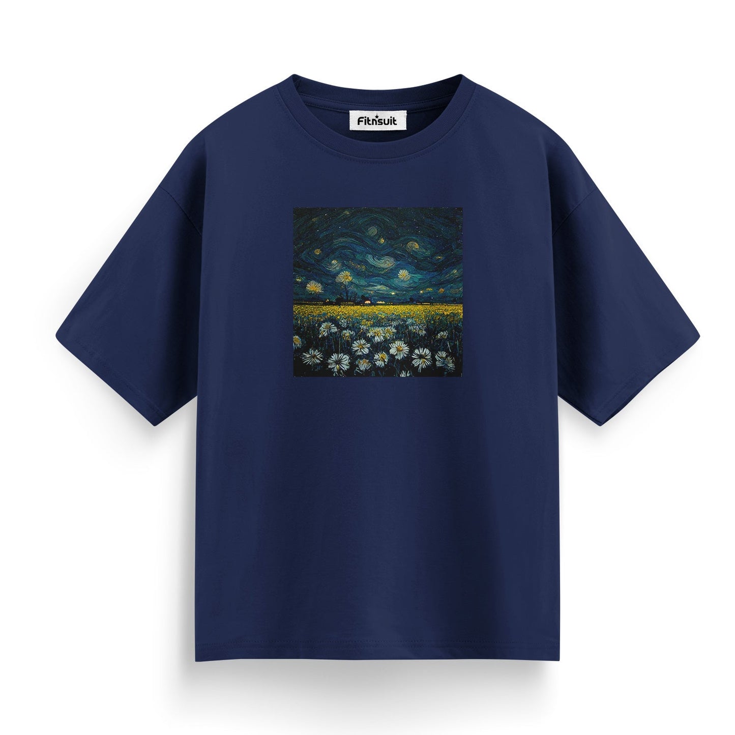 Impressionist Flowers Under Starry Sky T shirt for everyone