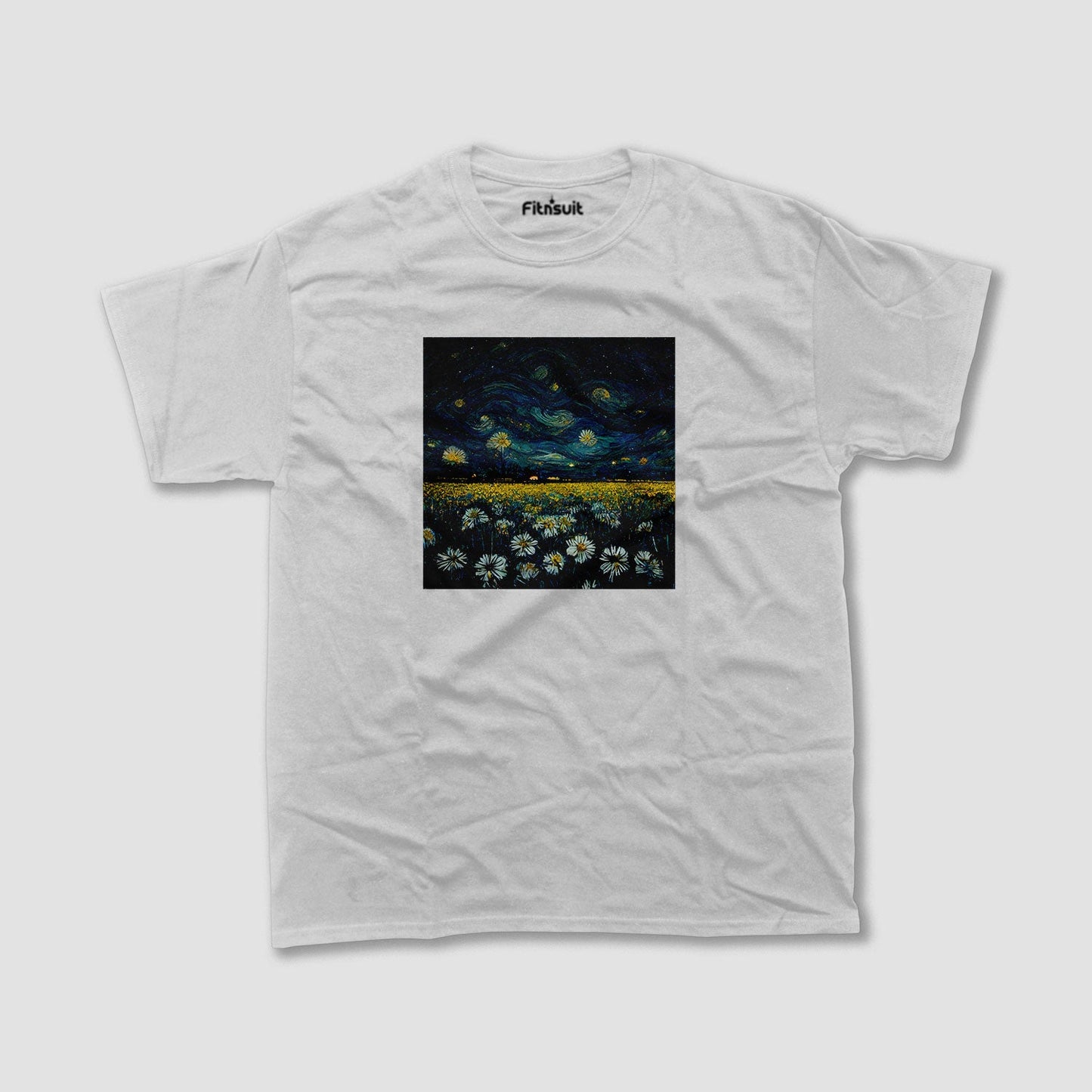 Impressionist Flowers Under Starry Sky T shirt for everyone