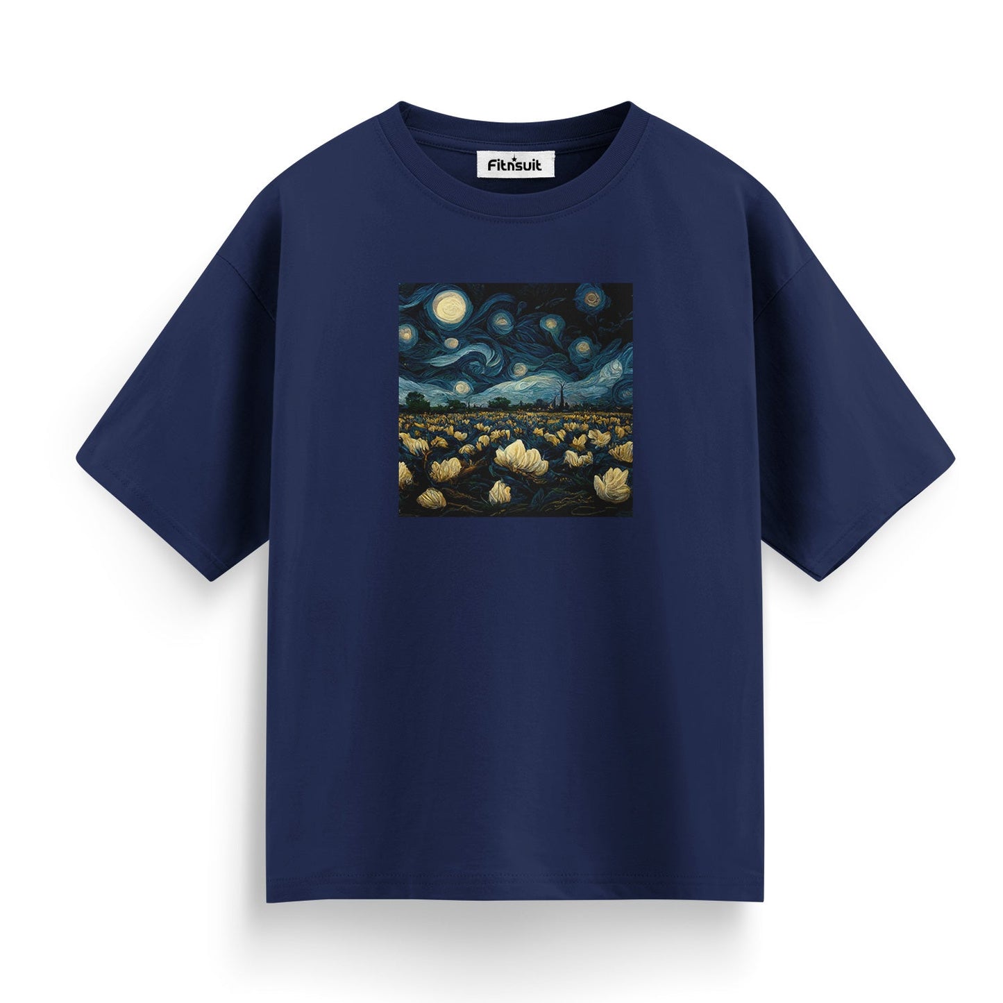 Full Moon Starry Field Illustration T shirt for everyone