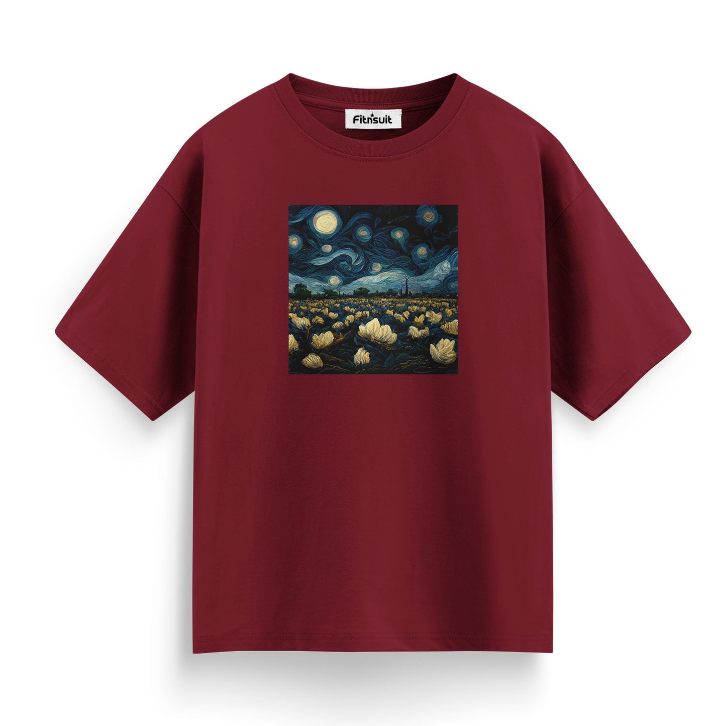 Full Moon Starry Field Illustration T shirt for everyone