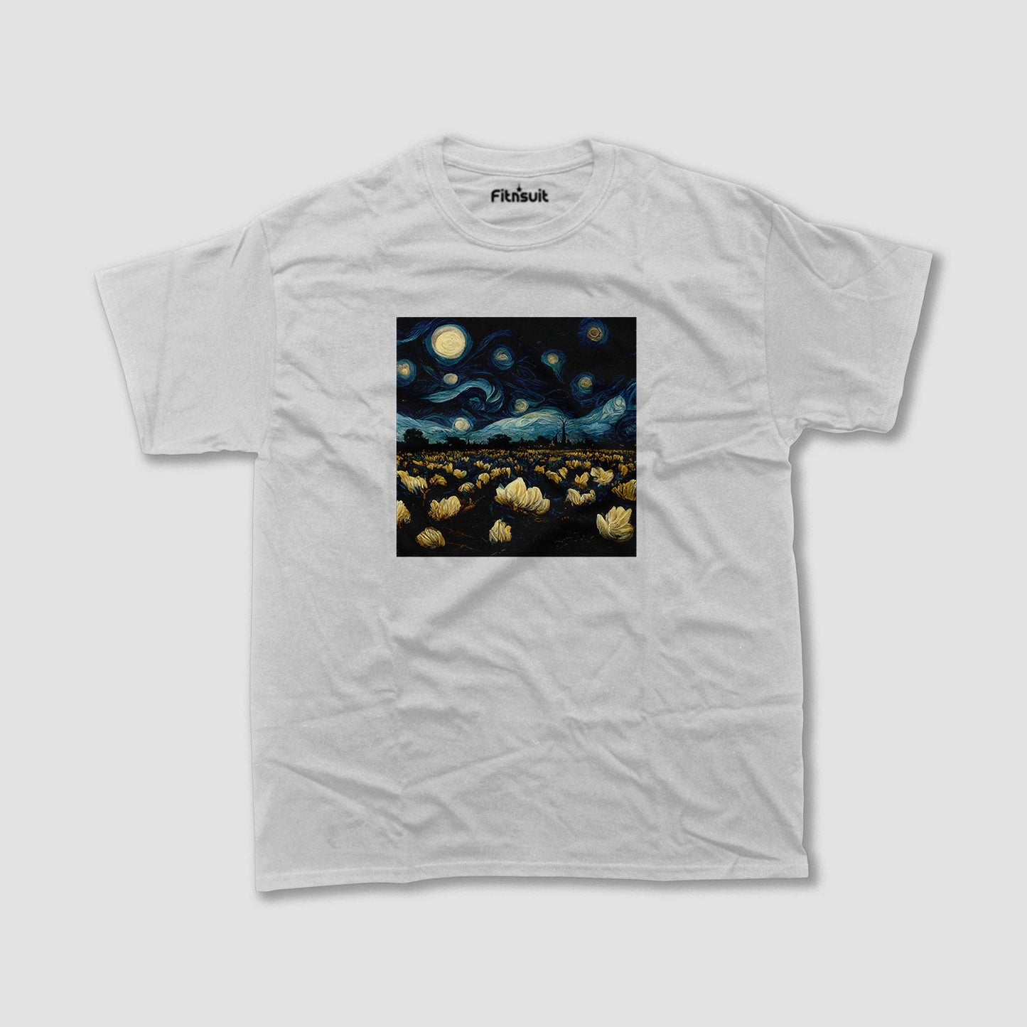 Full Moon Starry Field Illustration T shirt for everyone