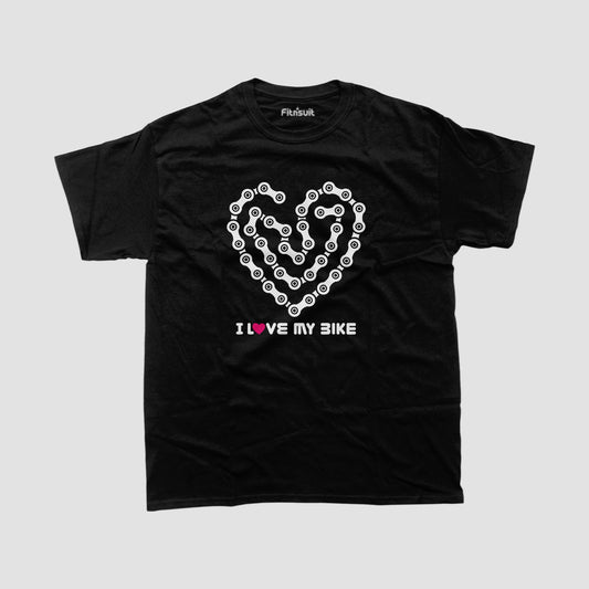 I Love My Bike Motorcycle Heart T shirt