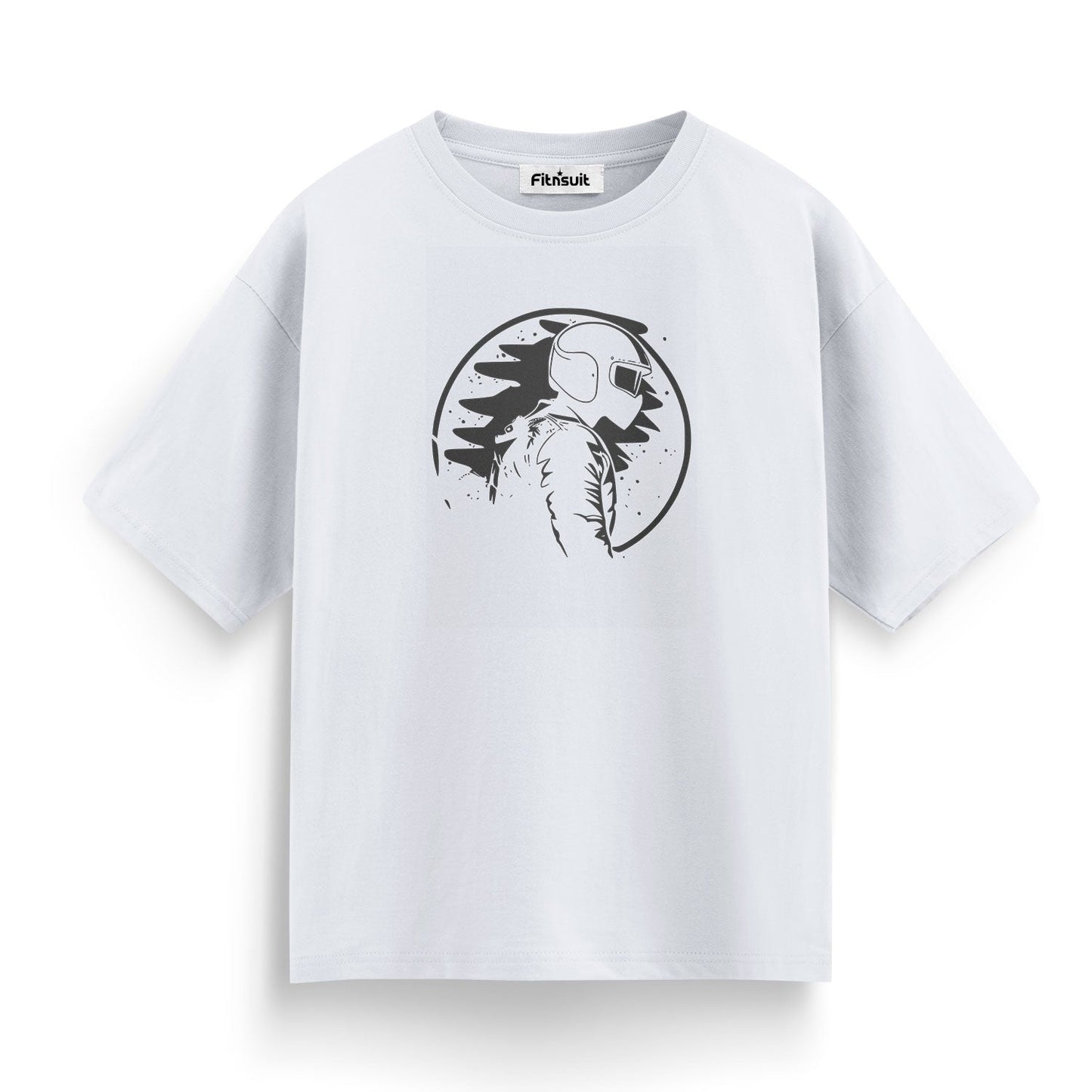 Helmeted Rider Motorbike Style T shirt