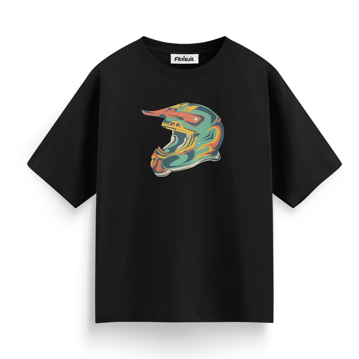 Colorful Helmet Biker Style T shirt