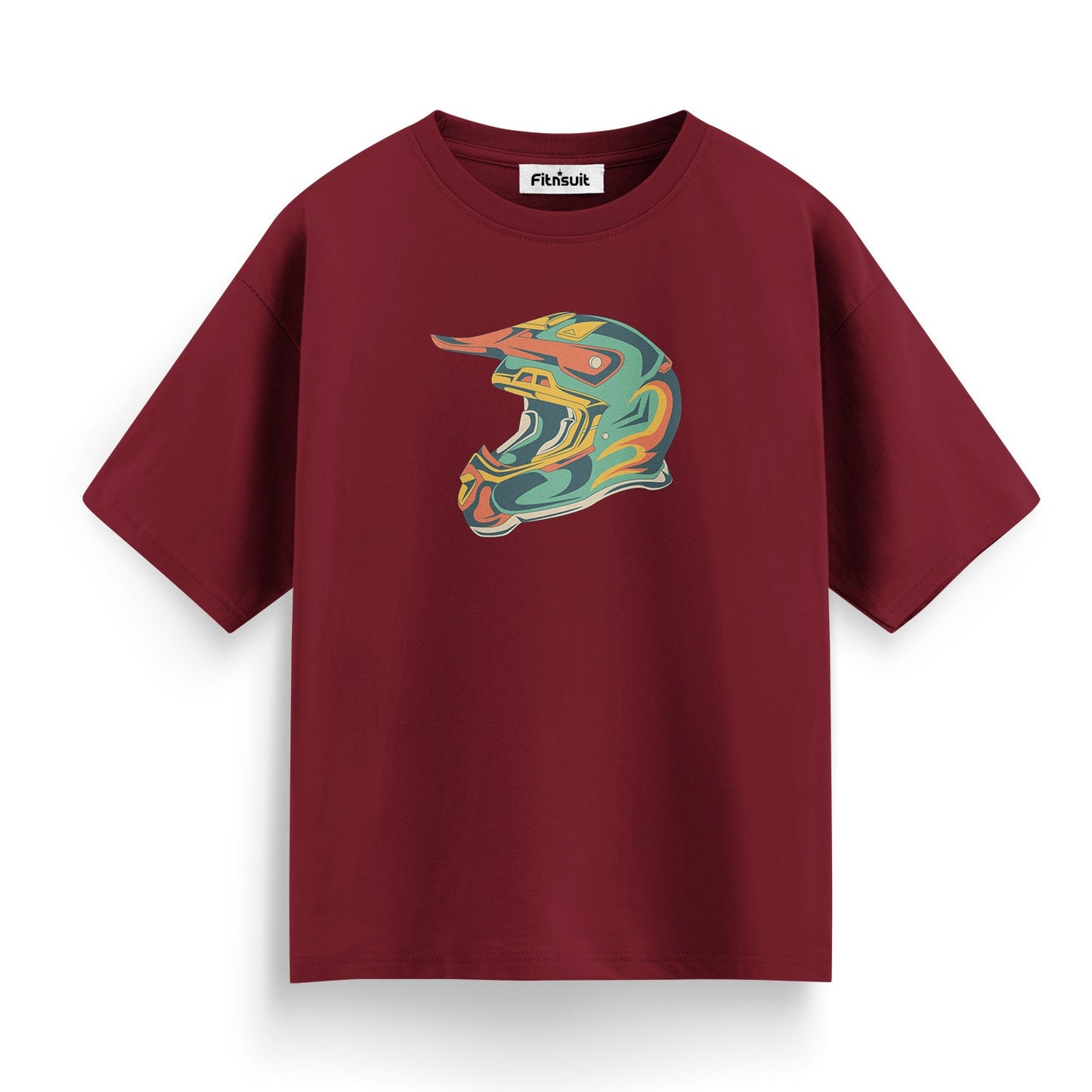 Colorful Helmet Biker Style T shirt