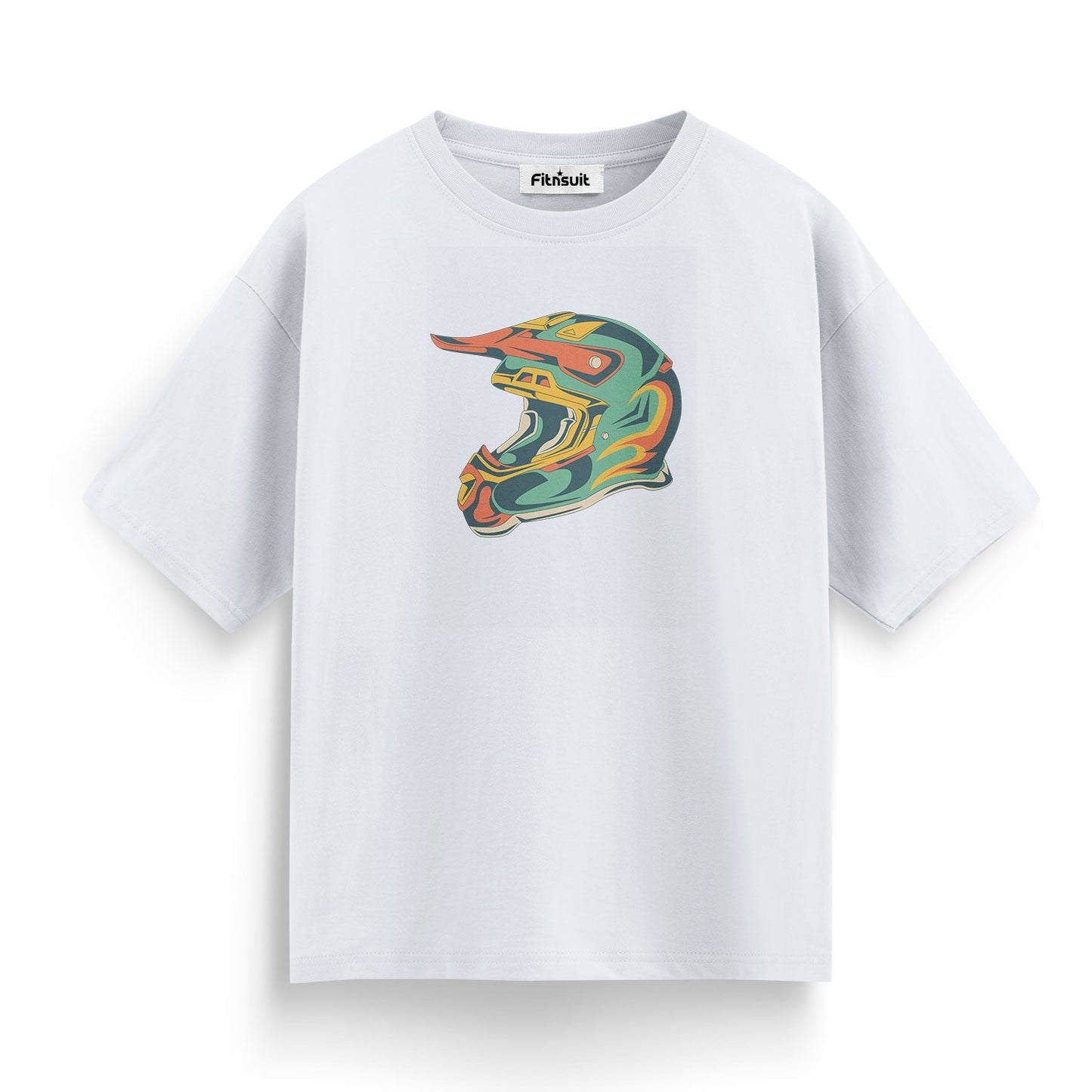 Colorful Helmet Biker Style T shirt