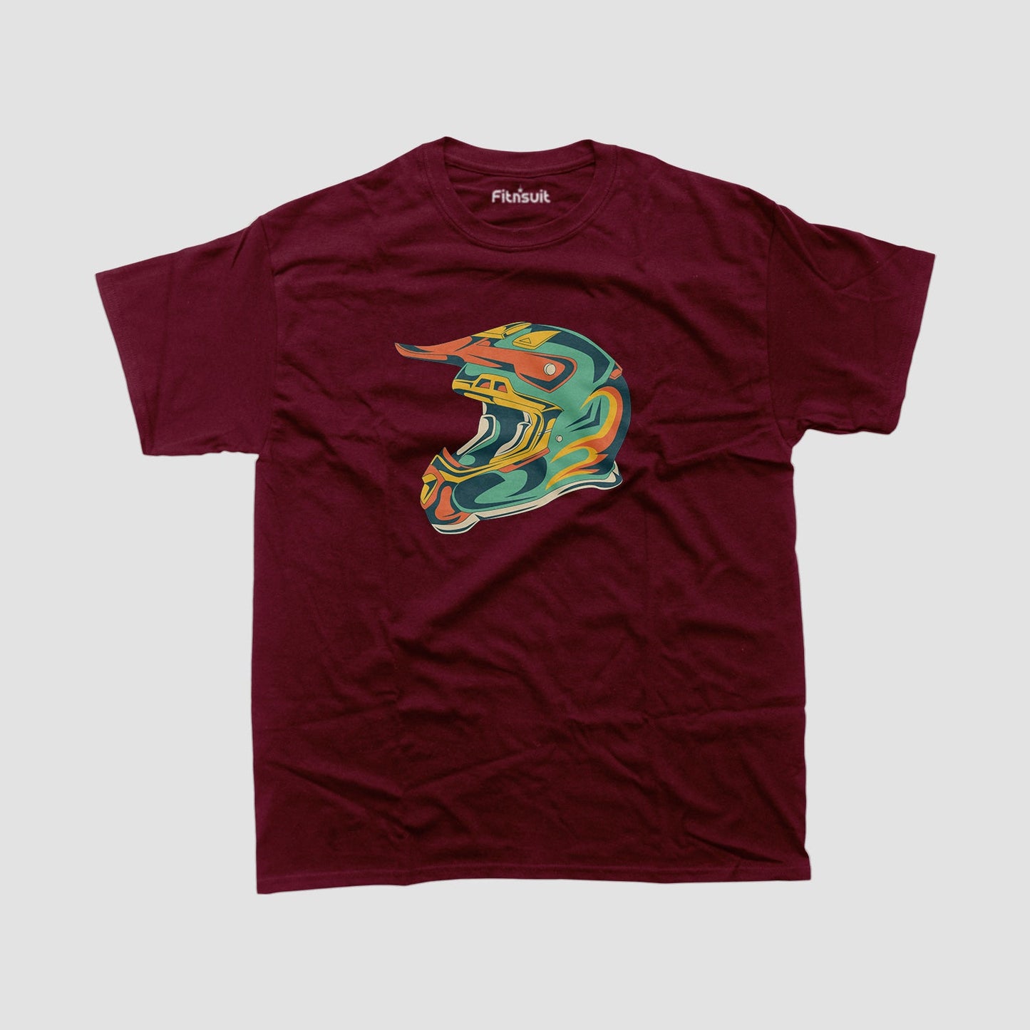 Colorful Helmet Biker Style T shirt