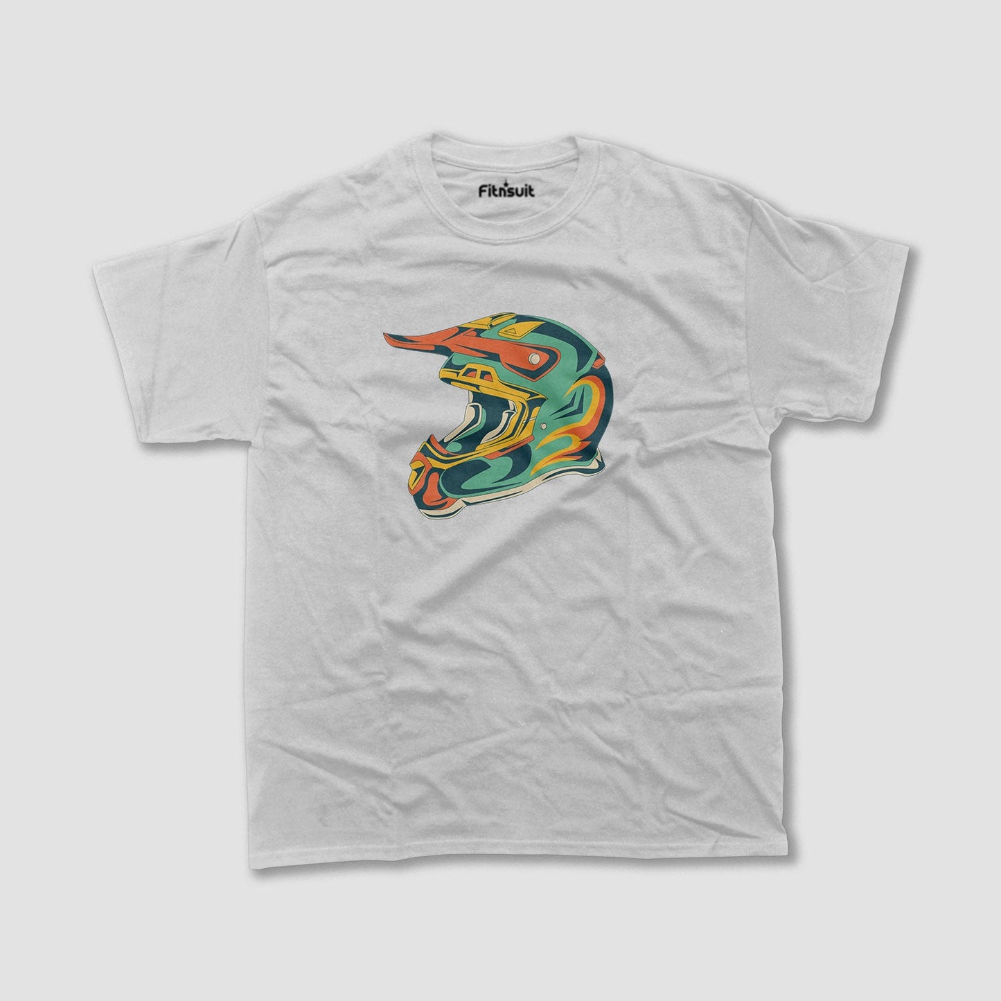 Colorful Helmet Biker Style T shirt