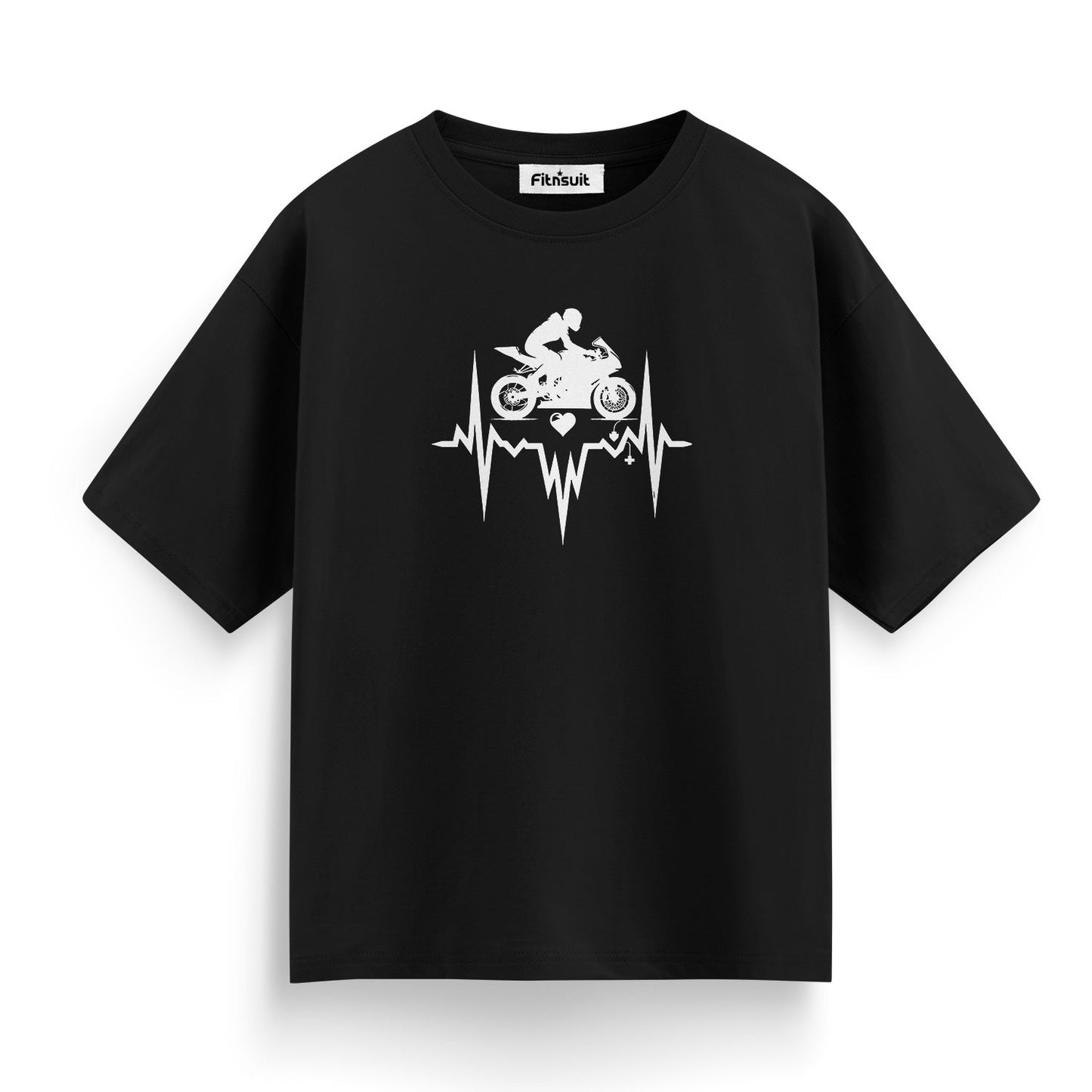 Heartbeat Rider Motorcycle Pulse T shirt