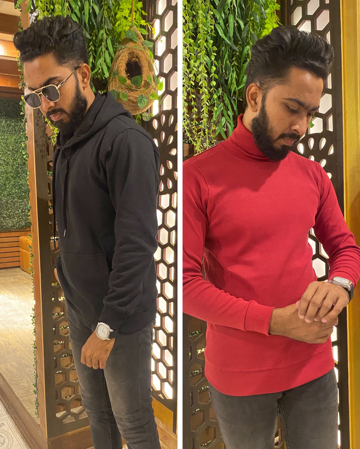 White Solid color Hoodie