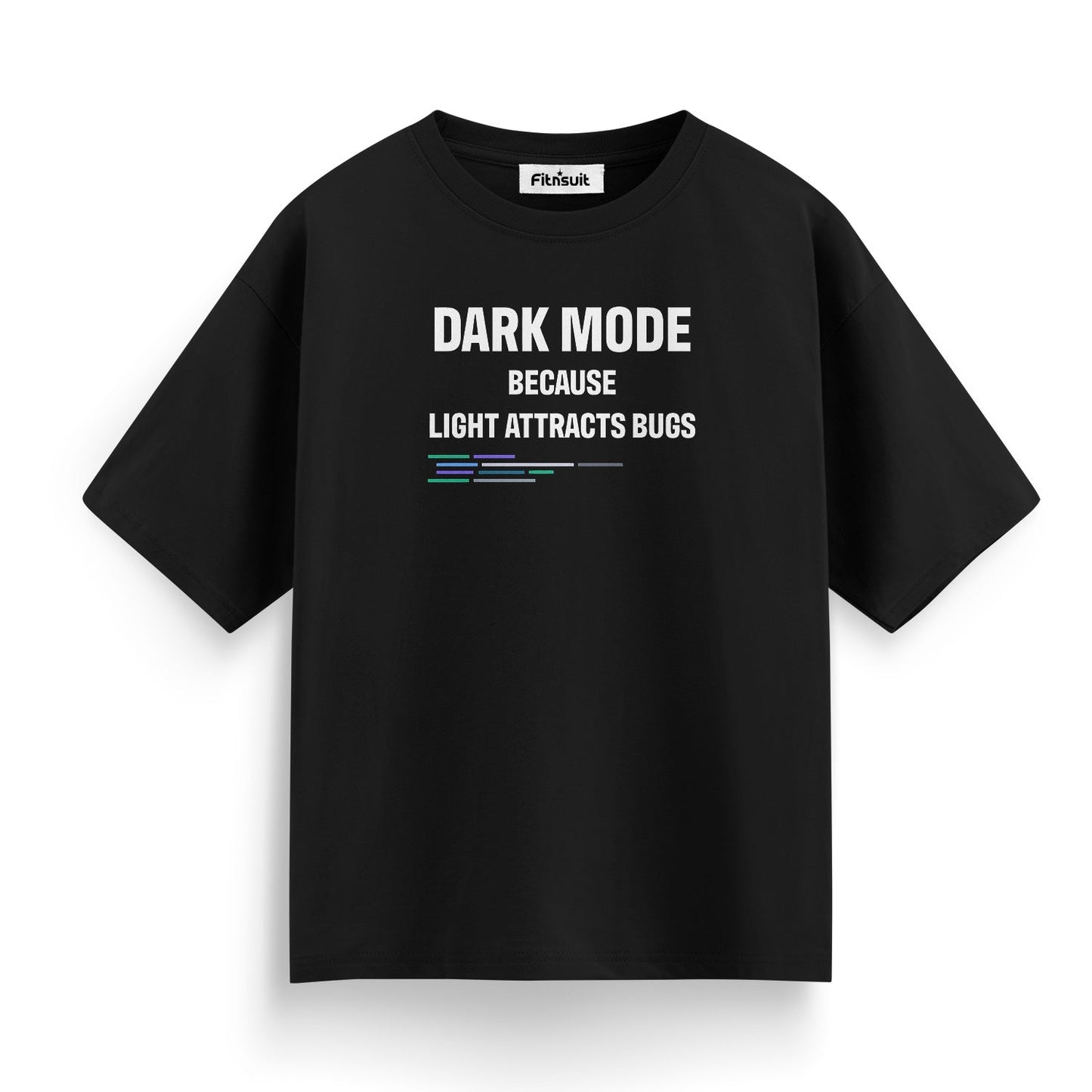 Dark Mode because Light attracts Bugs Programmer Typography Unisex Premium T-shirt