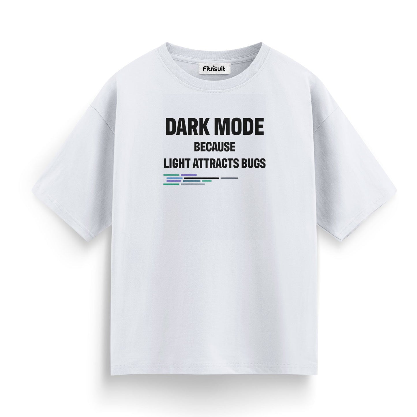 Dark Mode because Light attracts Bugs Programmer Typography Unisex Premium T-shirt