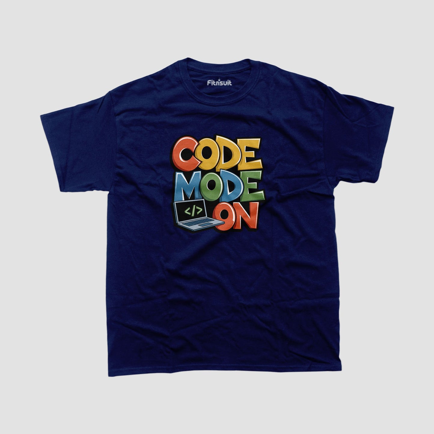 Code Mode On Programmer Typography Unisex Premium T-shirt
