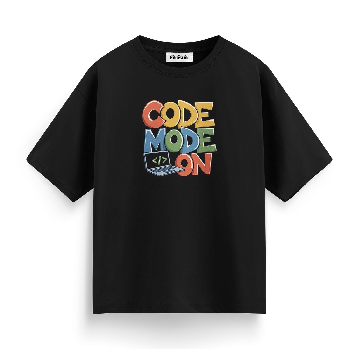Code Mode On Programmer Typography Unisex Premium T-shirt