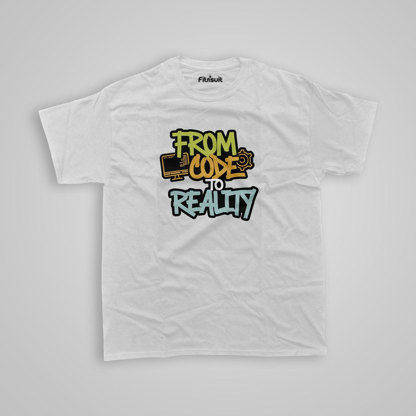 From code to reality  Programmer Typography Unisex Premium T-shirt