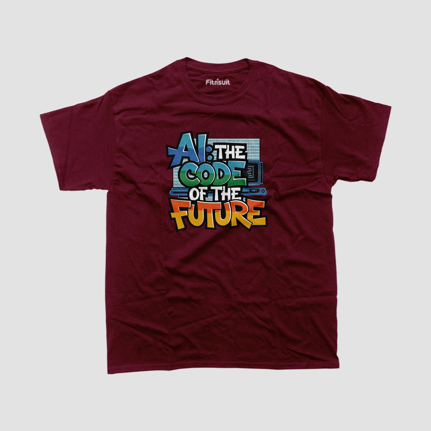 Ai the code of the future  Programmer Typography Unisex Premium T-shirt