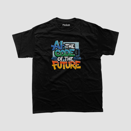 Ai the code of the future  Programmer Typography Unisex Premium T-shirt