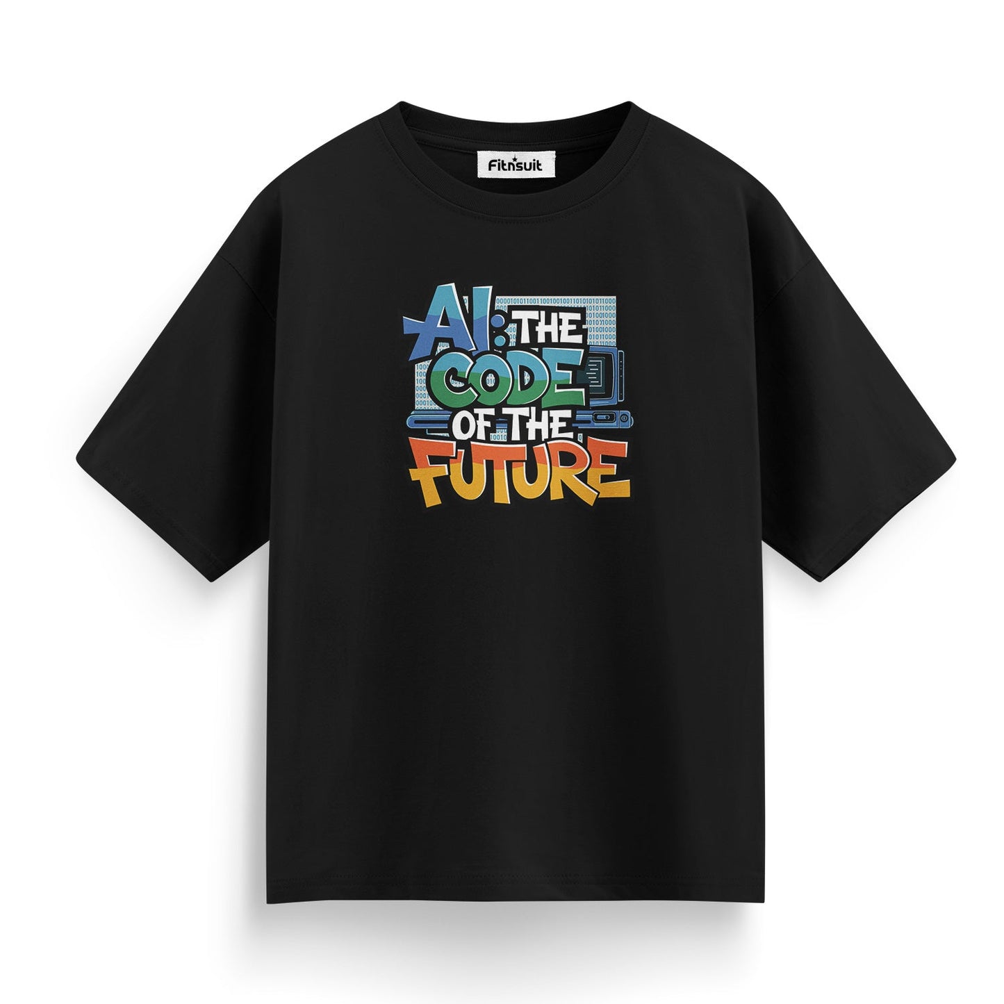 Ai the code of the future  Programmer Typography Unisex Premium T-shirt