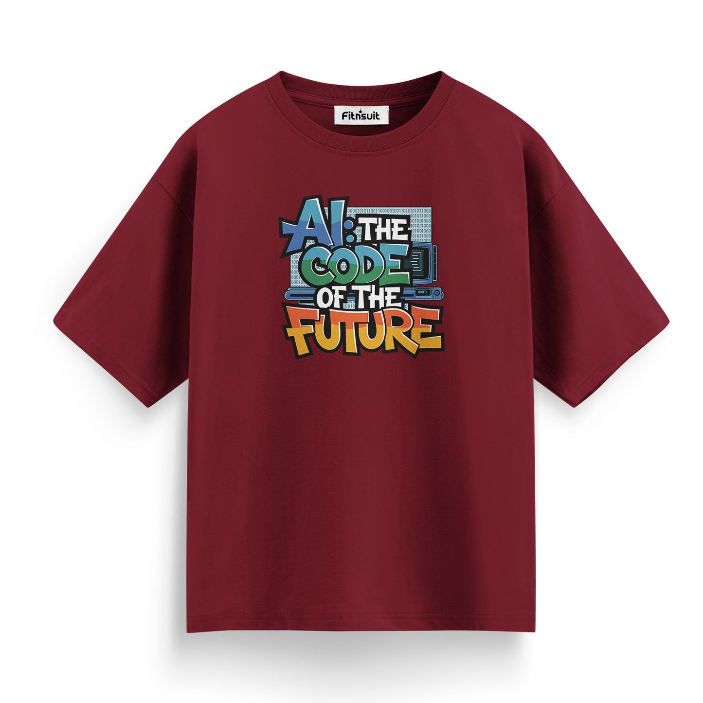 Ai the code of the future  Programmer Typography Unisex Premium T-shirt