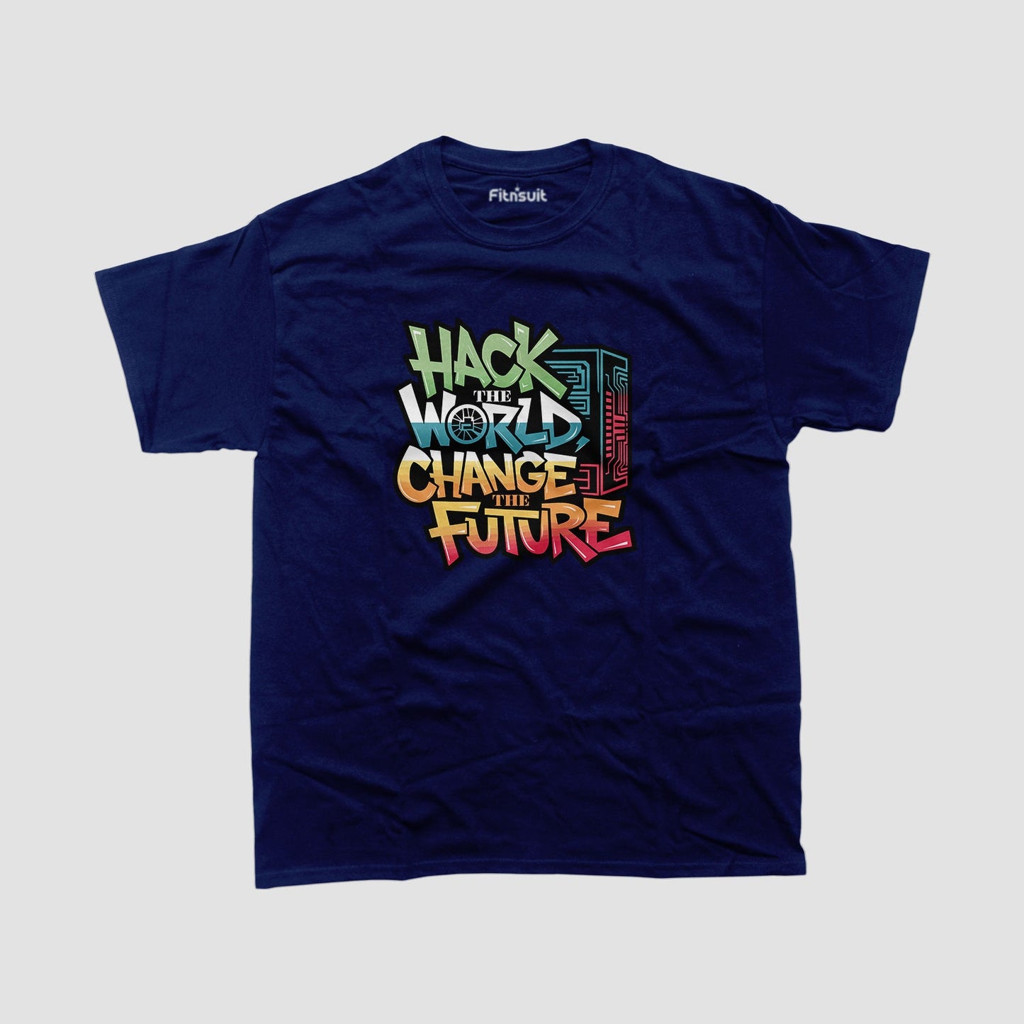 Hack the world Change the future Programmer Typography Unisex Premium T-shirt