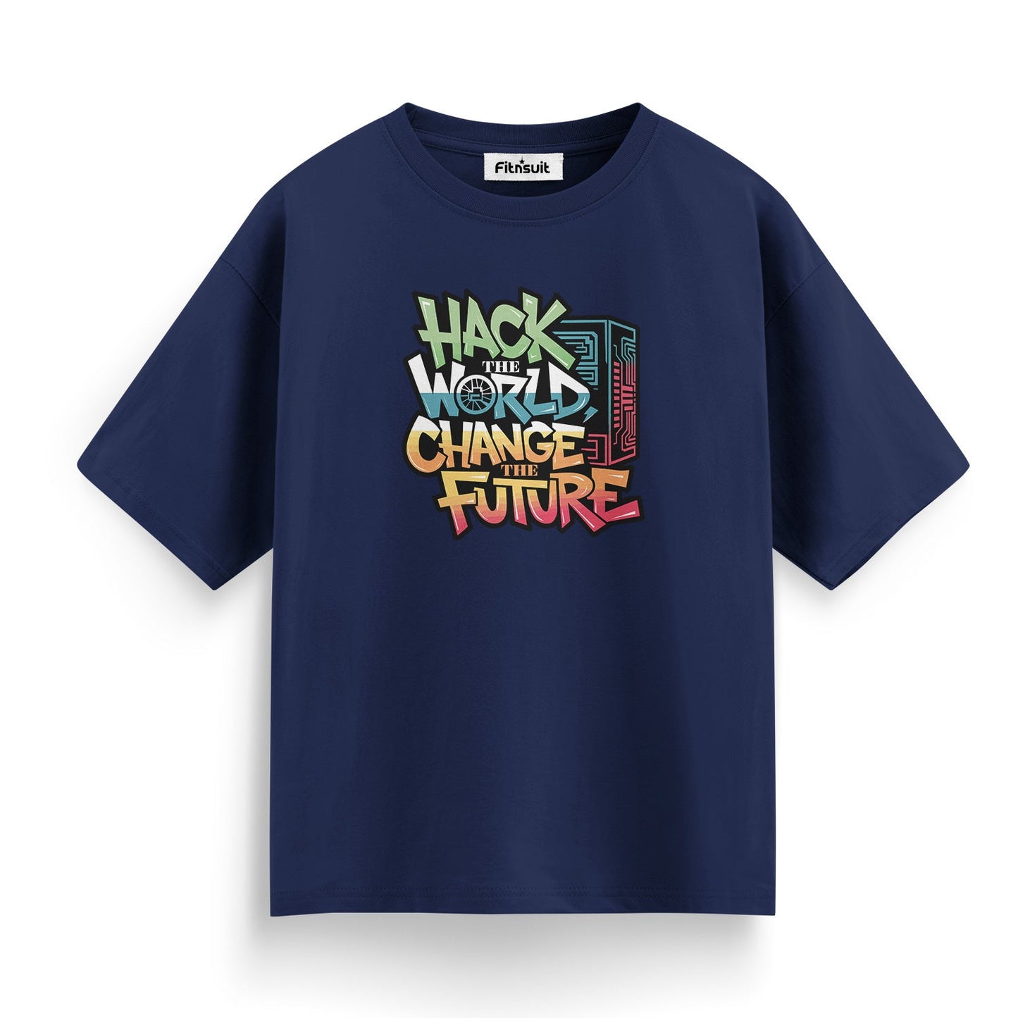 Hack the world Change the future Programmer Typography Unisex Premium T-shirt