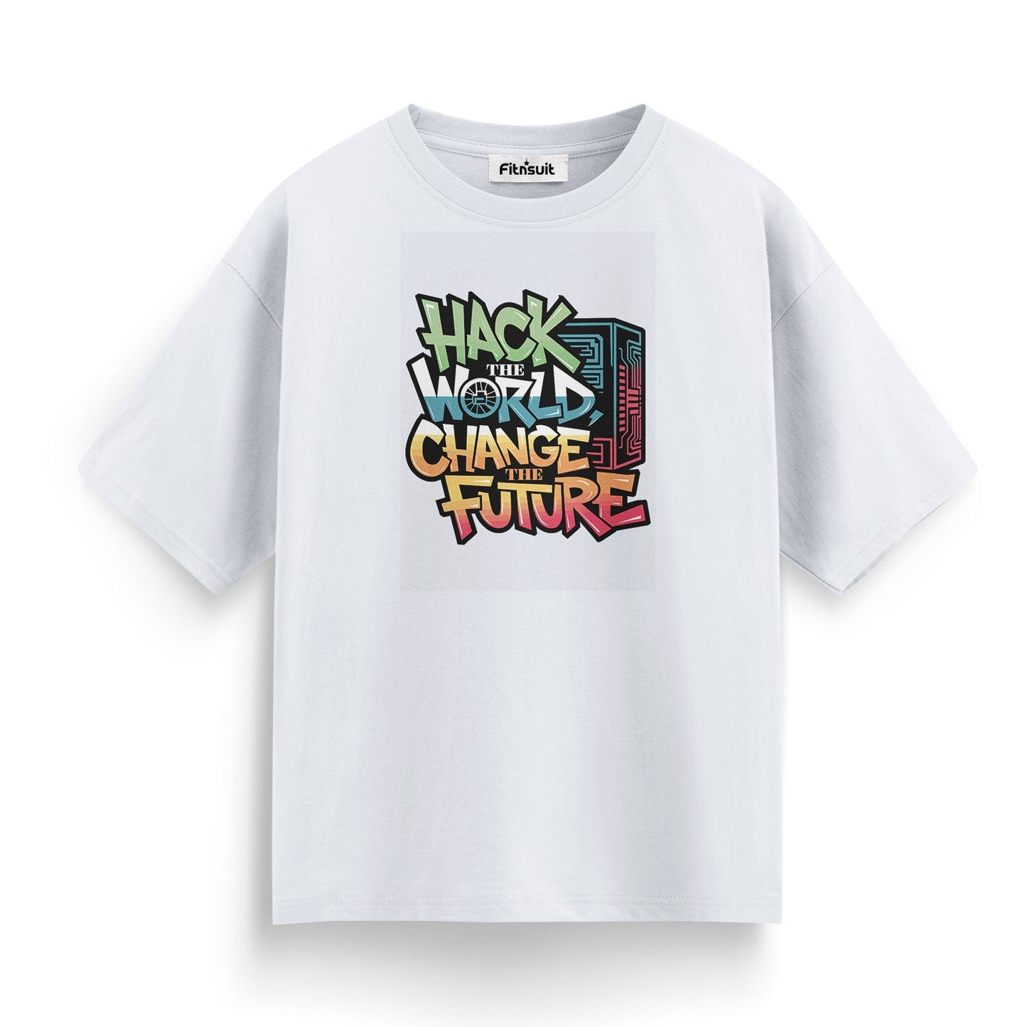 Hack the world Change the future Programmer Typography Unisex Premium T-shirt