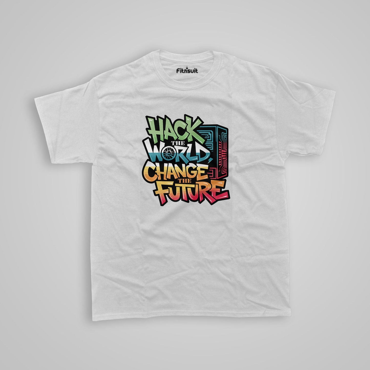 Hack the world Change the future Programmer Typography Unisex Premium T-shirt