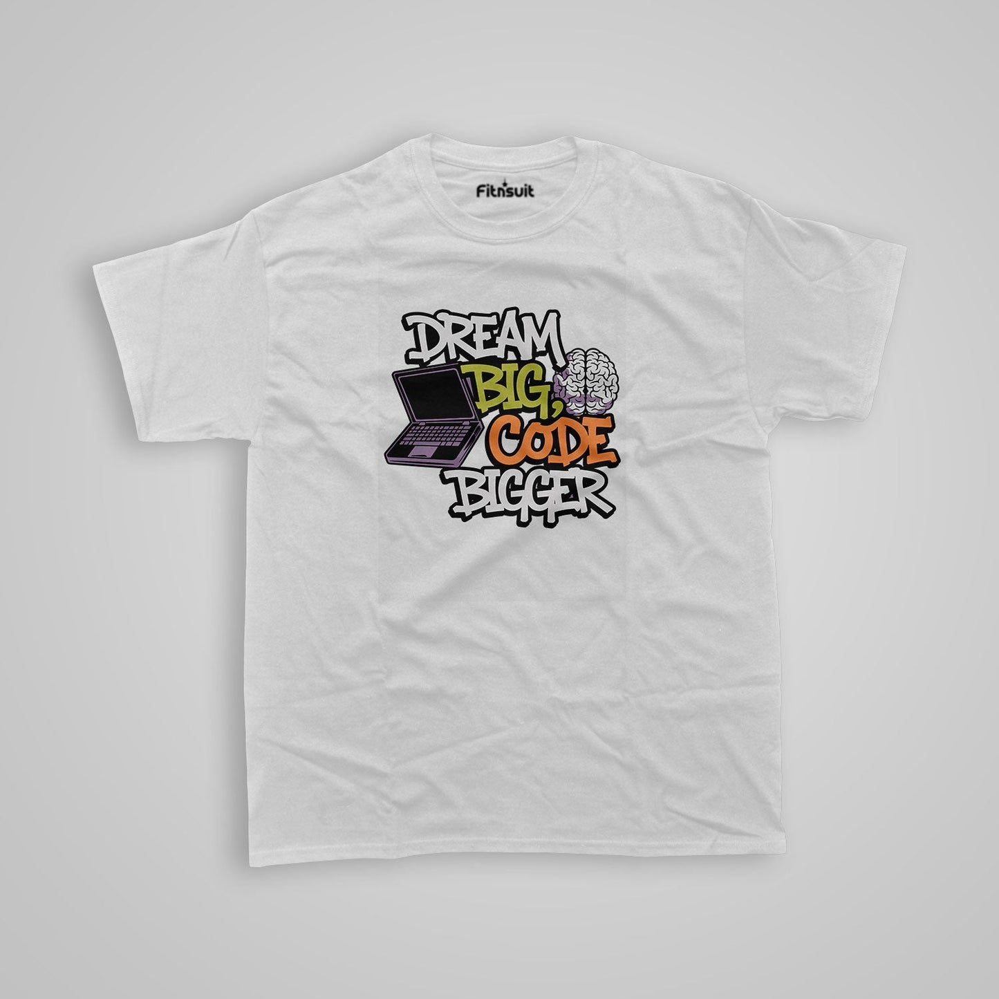 Dream Big code bigger Programmer Typography Unisex Premium T-shirt