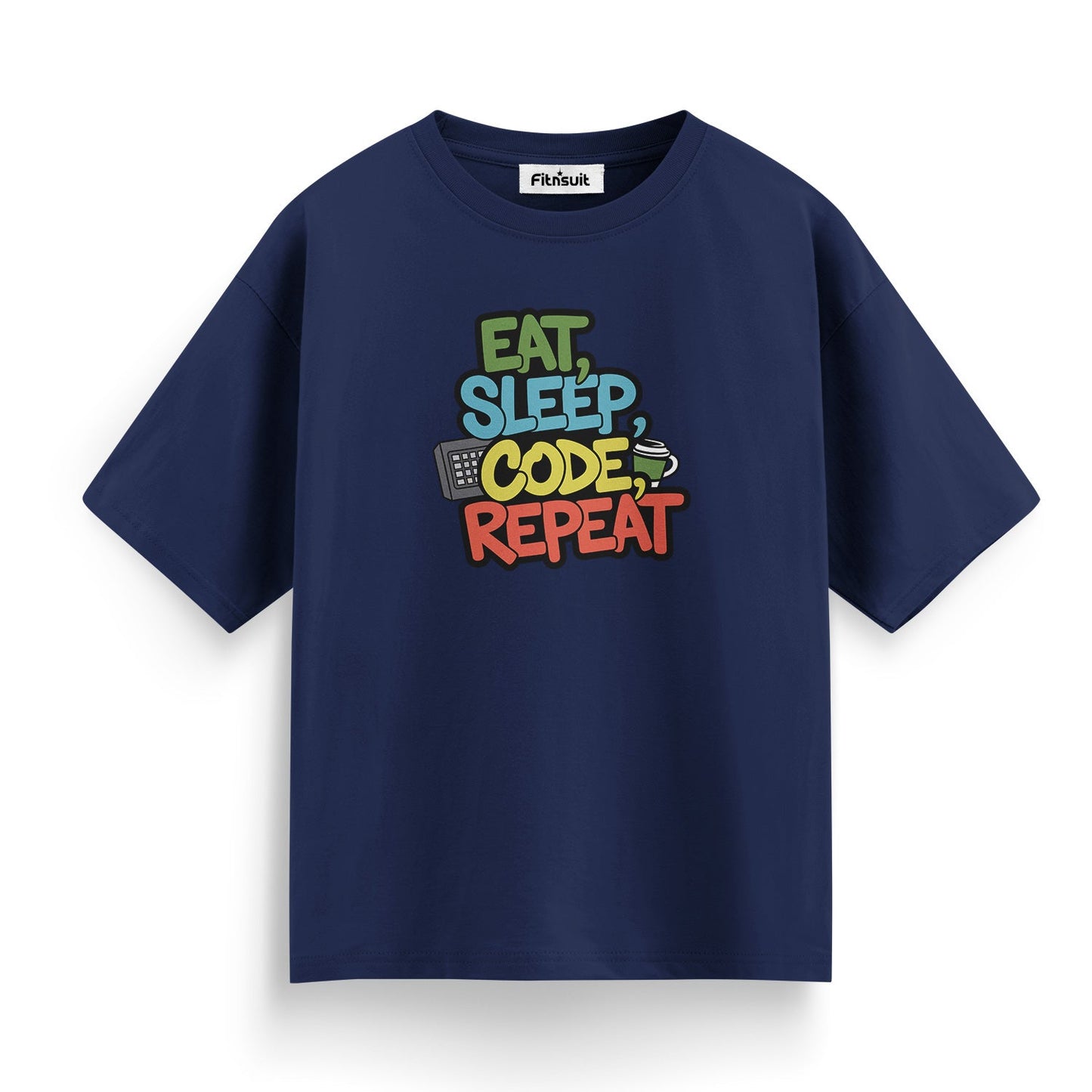 Eat sleep code Programmer Typography Unisex Premium T-shirt