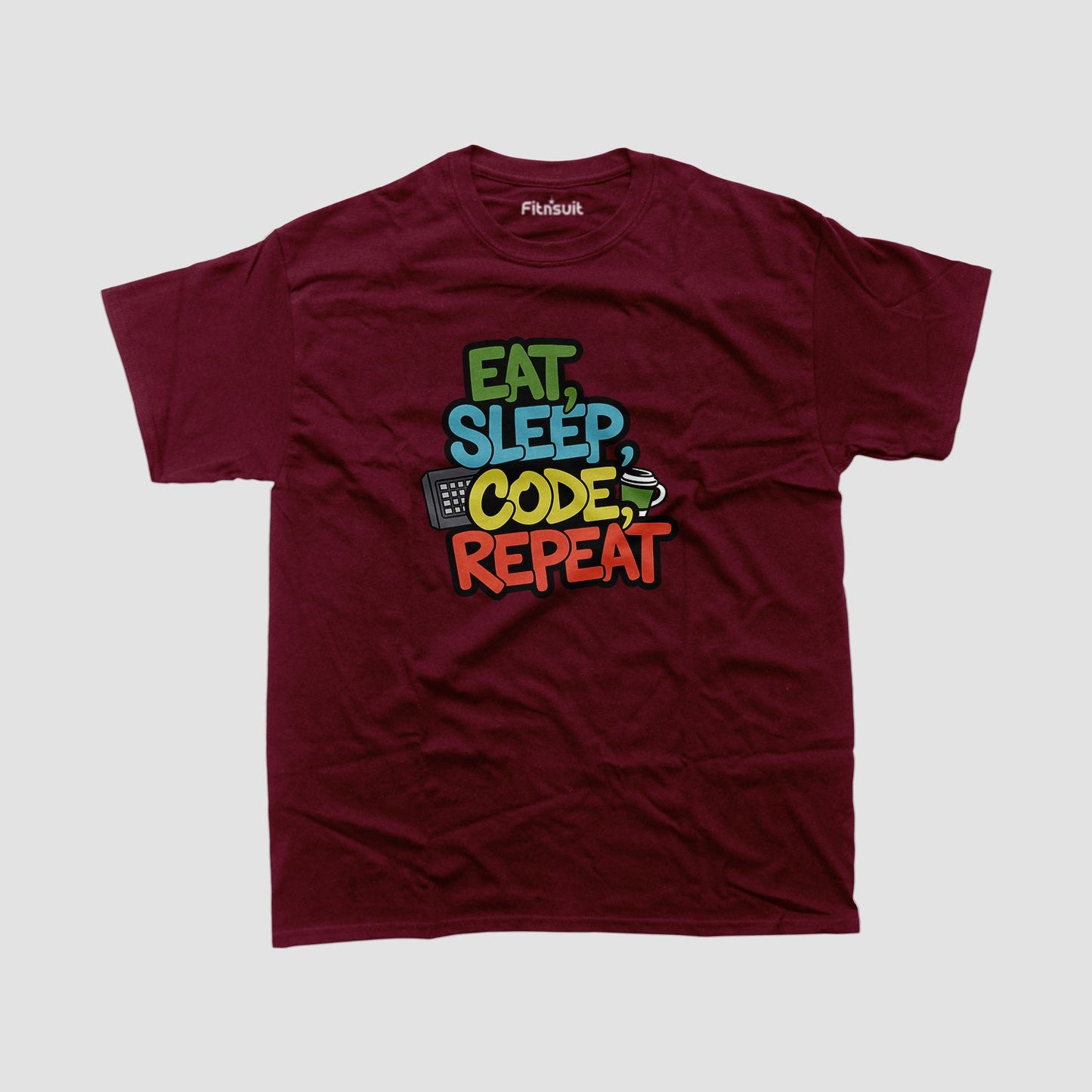 Eat sleep code Programmer Typography Unisex Premium T-shirt