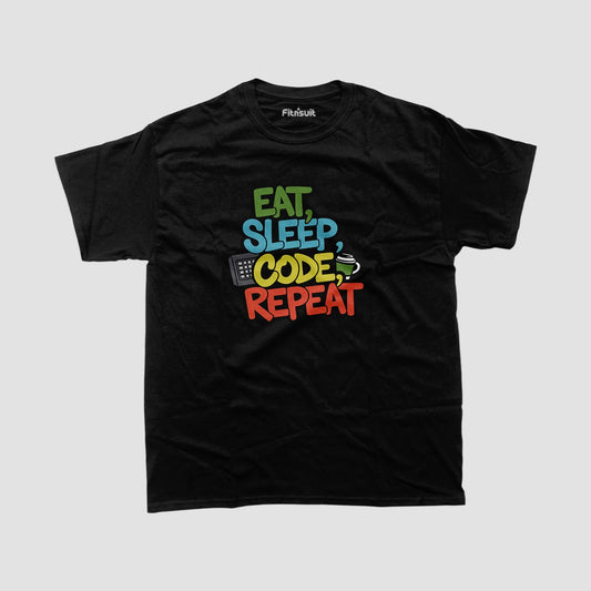 Eat sleep code Programmer Typography Unisex Premium T-shirt