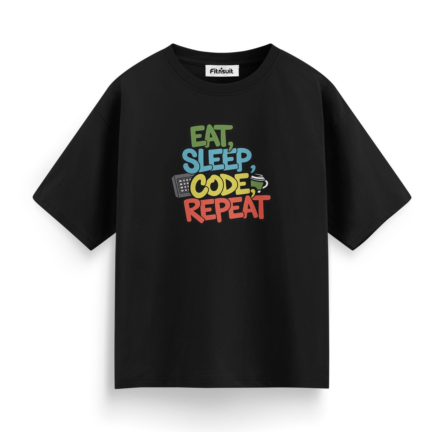 Eat sleep code Programmer Typography Unisex Premium T-shirt