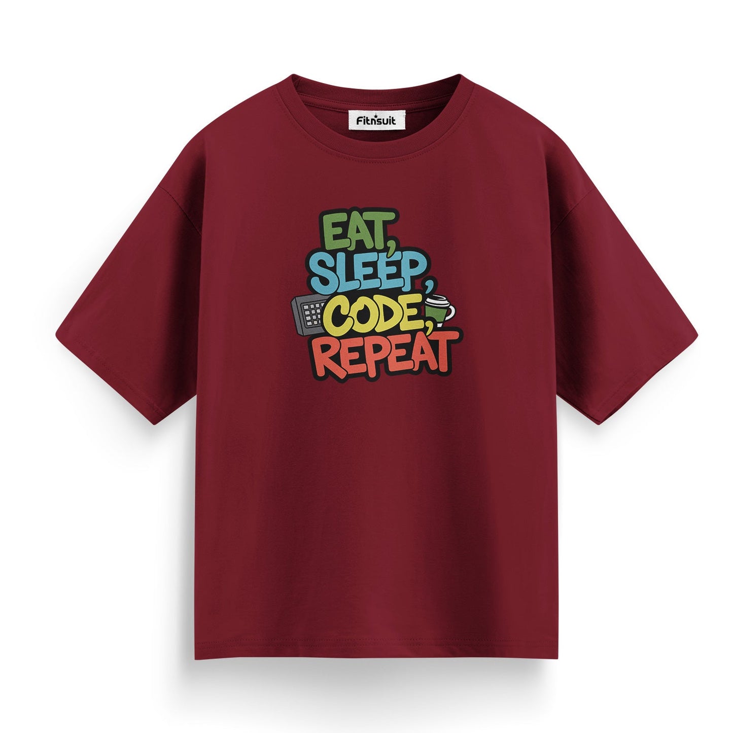 Eat sleep code Programmer Typography Unisex Premium T-shirt