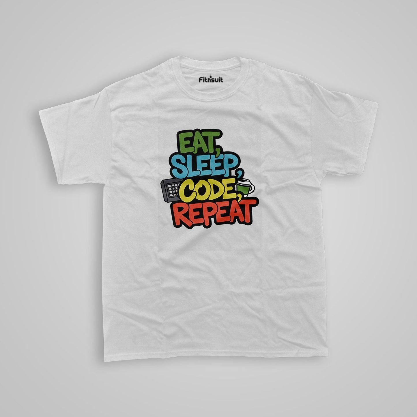 Eat sleep code Programmer Typography Unisex Premium T-shirt