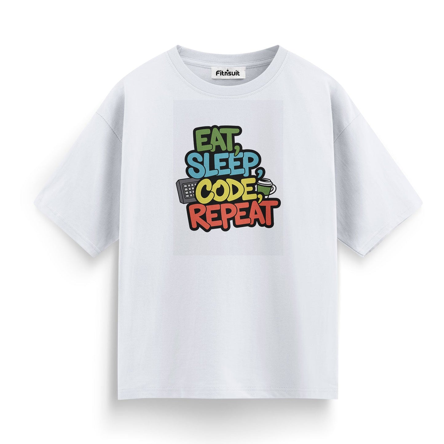 Eat sleep code Programmer Typography Unisex Premium T-shirt
