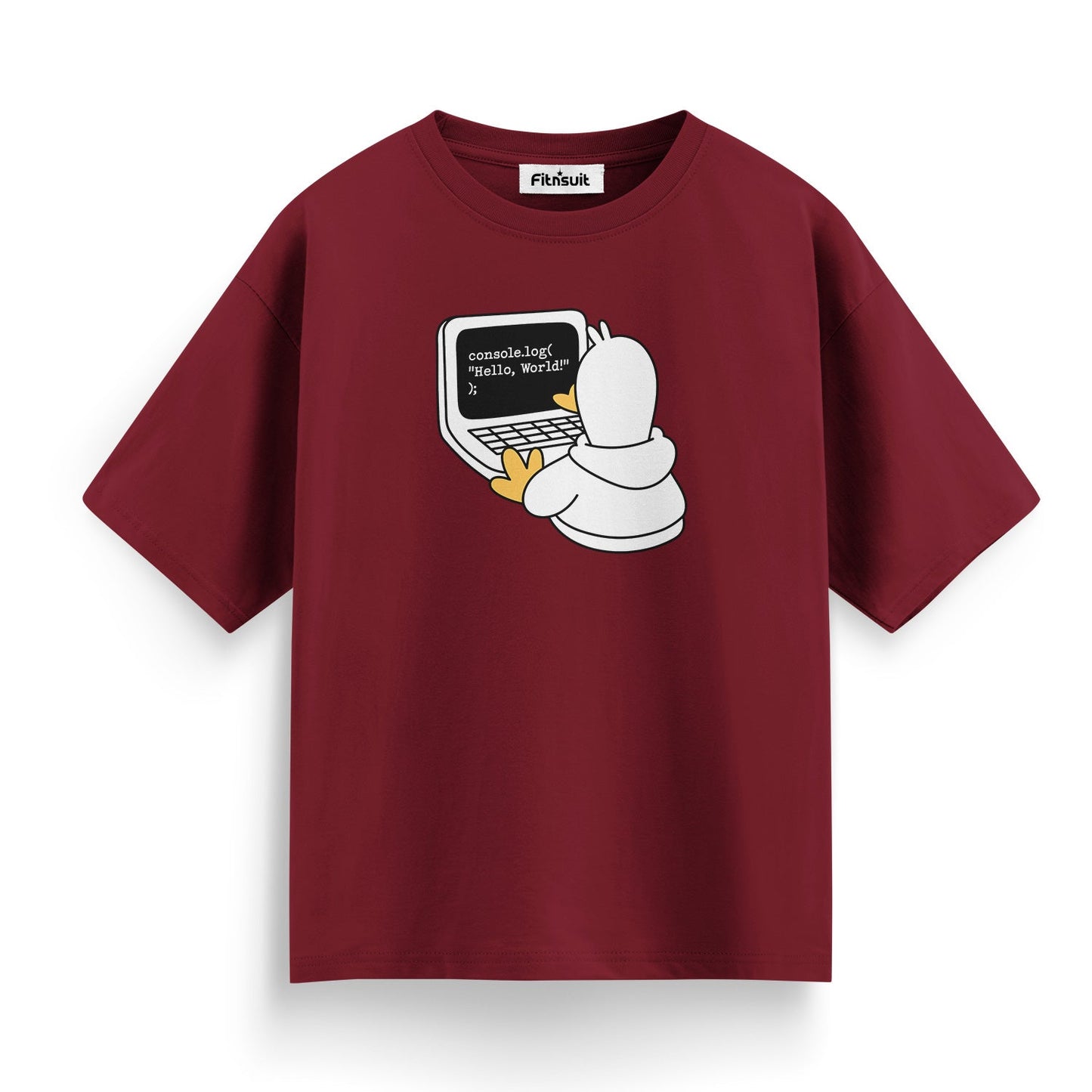Penguin With Laptop Saying “Socializing ‘Hello World’” Programmer T-Shirt